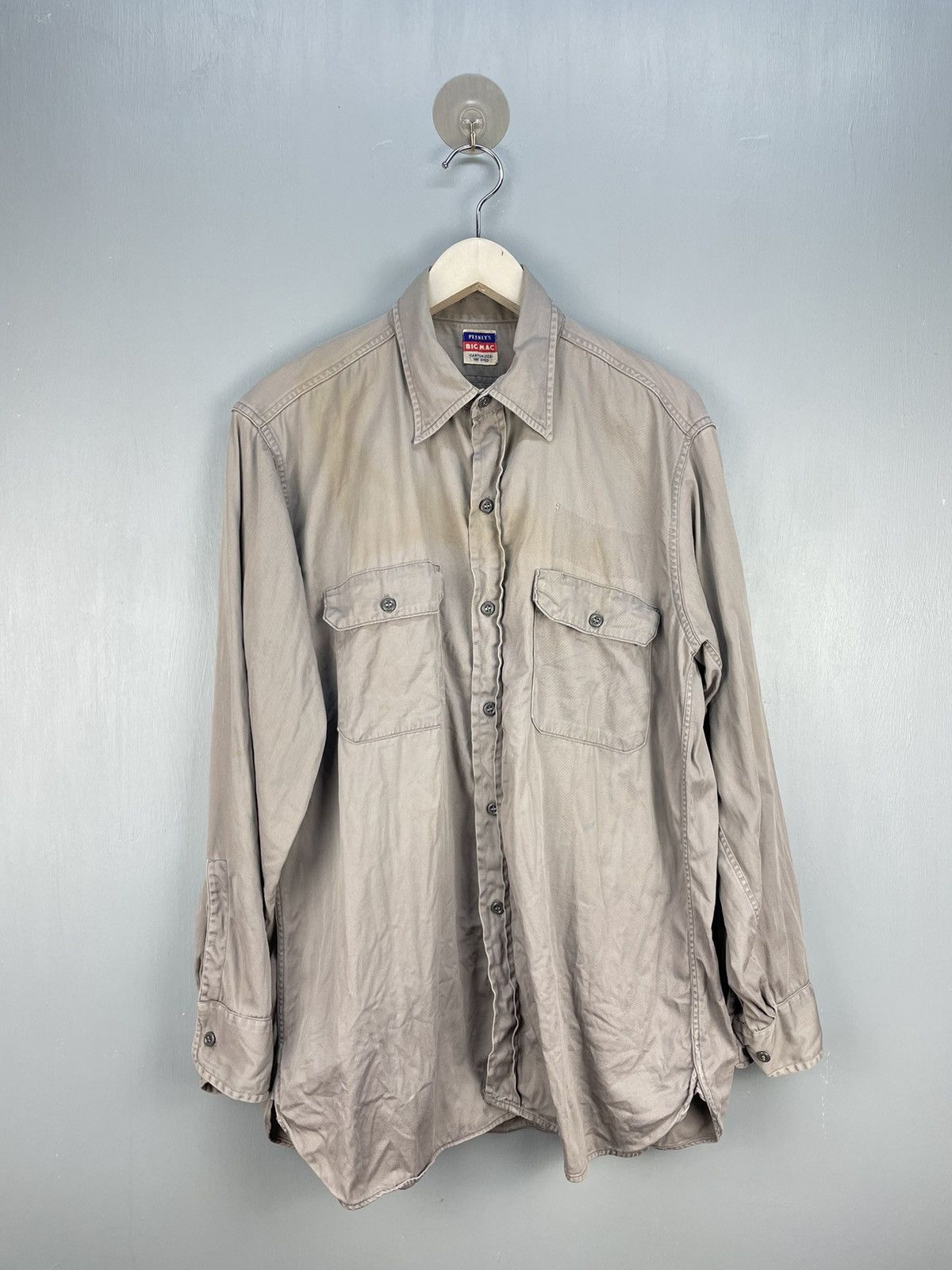 Big Mac Vintage 50s Big Mac worker button up shirt gusset selvage Size US L / EU 52-54 / 3 - 1 Thumbnail