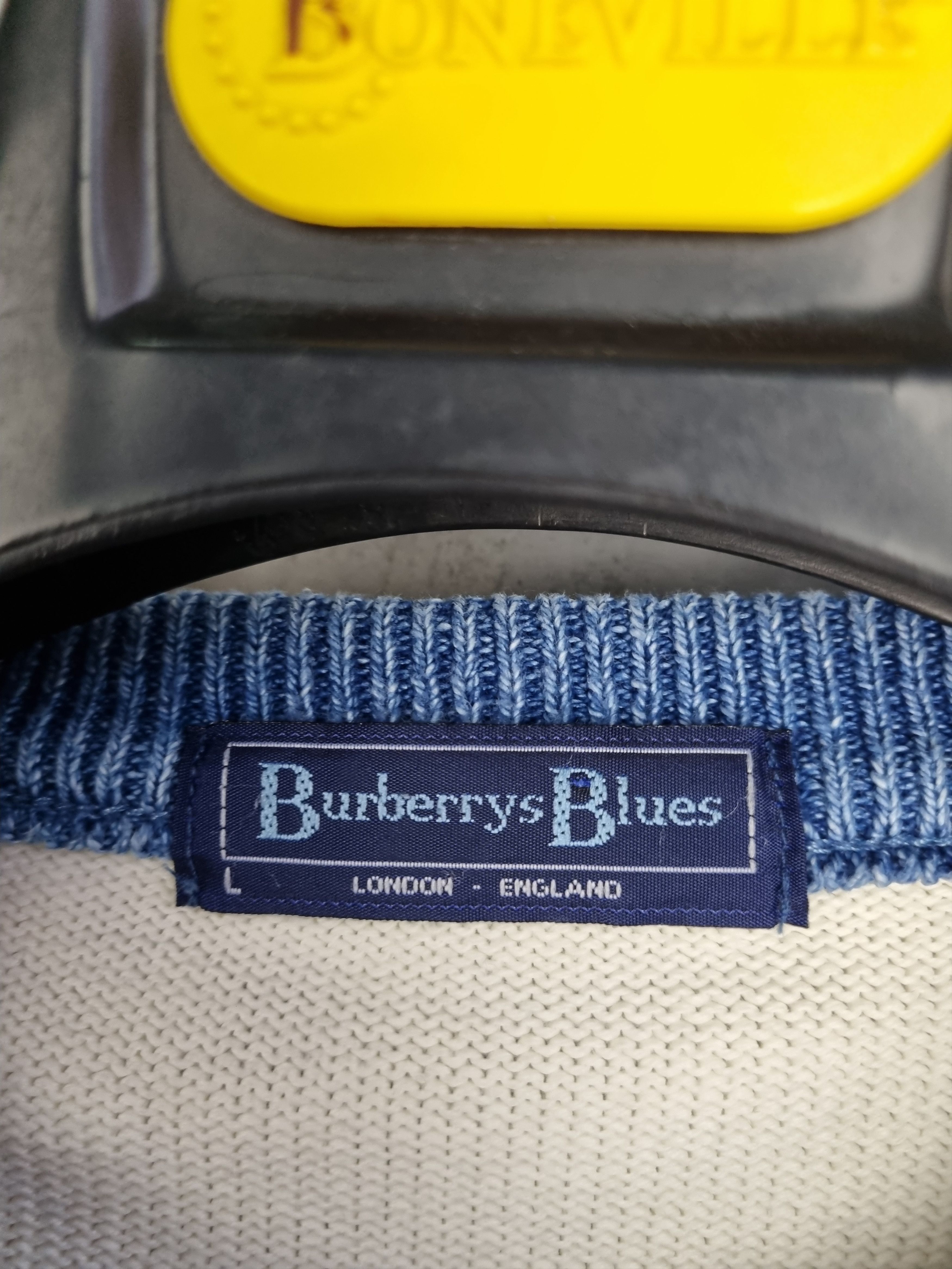 Burberry × Burberry Prorsum × Vintage Burberrys Blues Striped Sweater Size US L / EU 52-54 / 3 - 4 Thumbnail