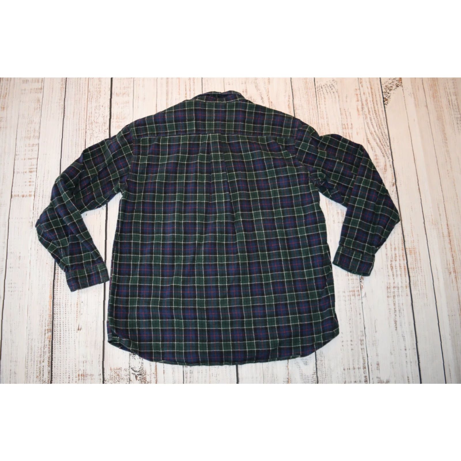 Vintage LL BEAN Mens Shirt Flannel Button-Up Plaid Long Sleeve Dark Green Blue Red XL Outdoors Size US XL / EU 56 / 4 - 8 Thumbnail