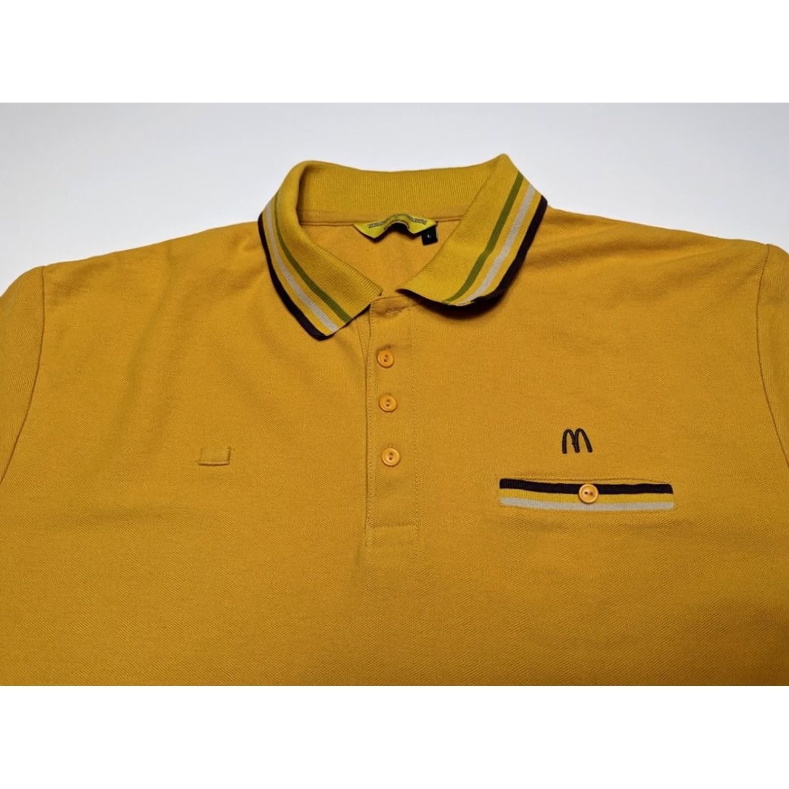 Vintage Vintage Hemingway Design McDonalds Yellow Polo shirt Size L Size US L / EU 52-54 / 3 - 3 Thumbnail