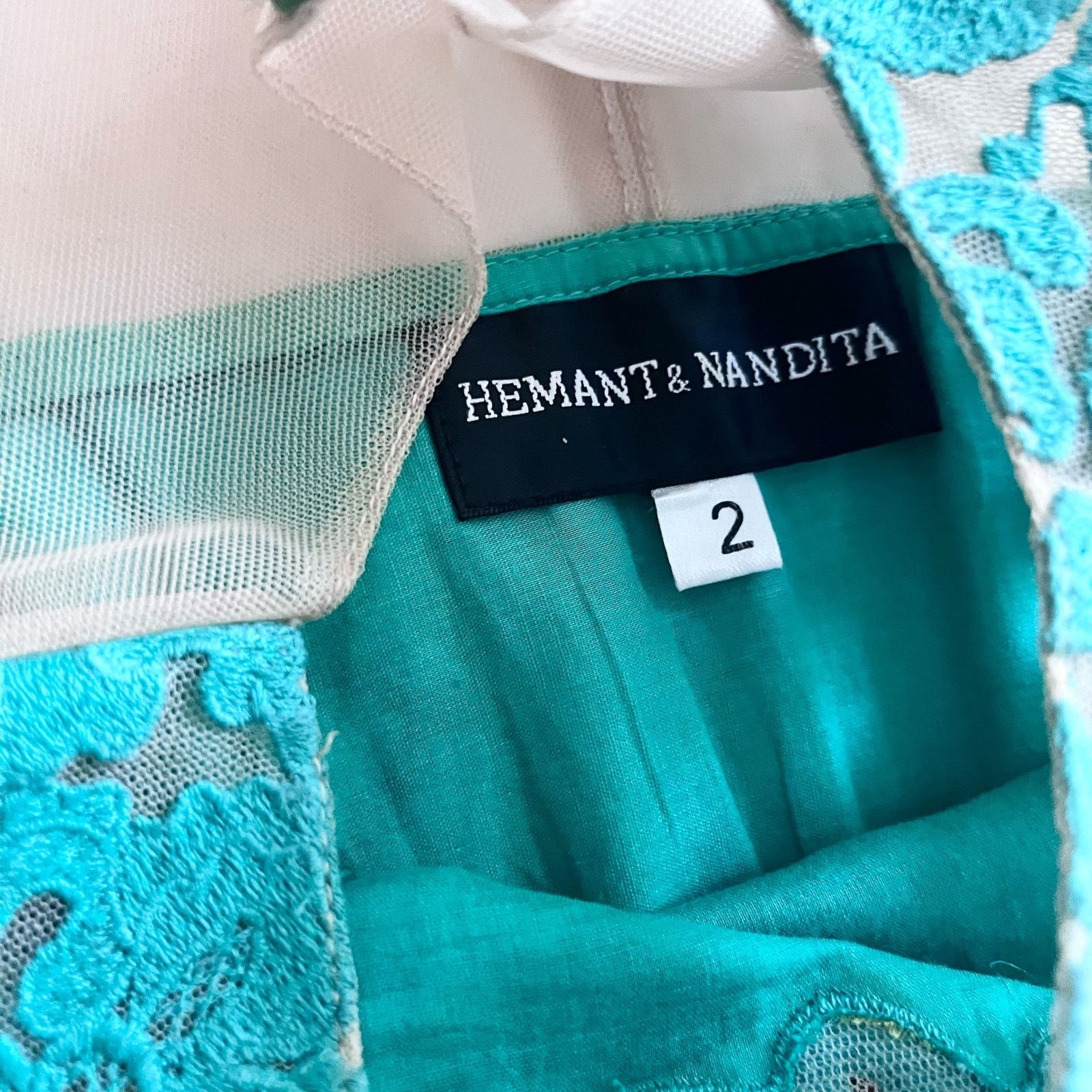 Hemant & Nandita Hemant and Nandita Mintzita Silk Embroidered Maxi Dress Size XS / US 0-2 / IT 36-38 - 7 Thumbnail