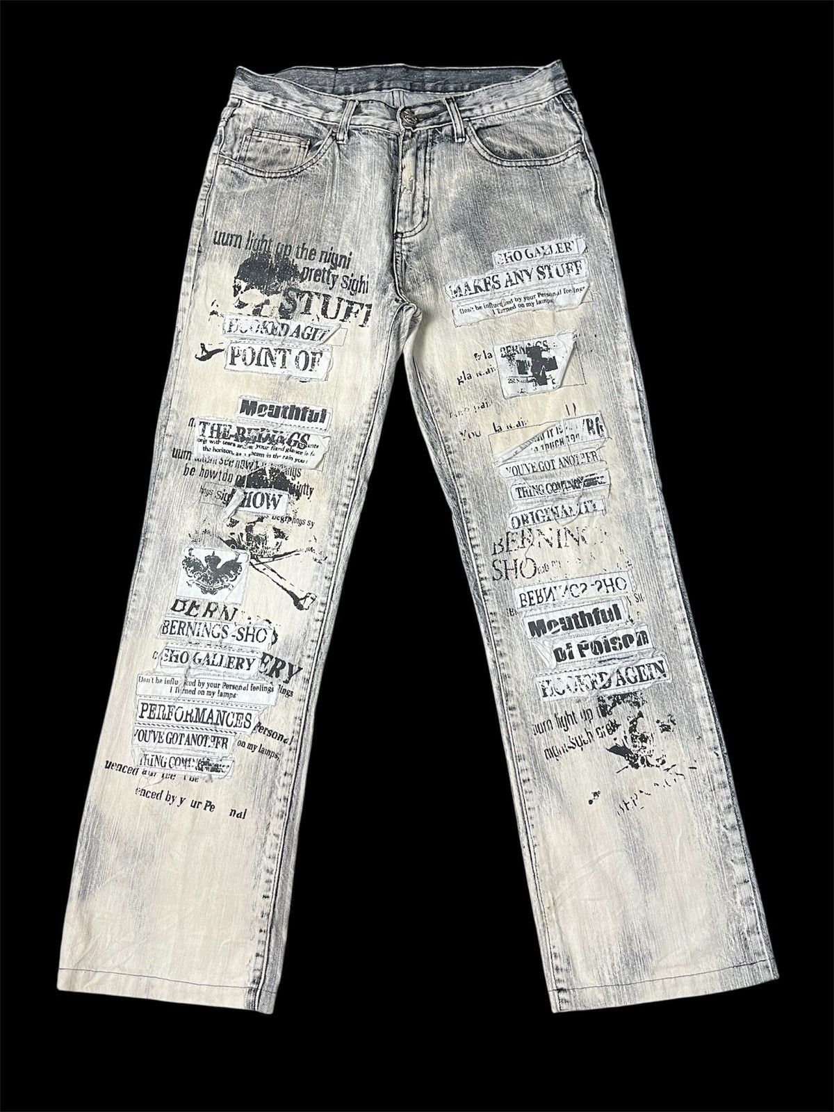 If Six Was Nine × Japanese Brand × Le Grande Bleu (L.G.B.) Japanese Bernings Sho Poem skulls punk Size US 31 - 1 Thumbnail