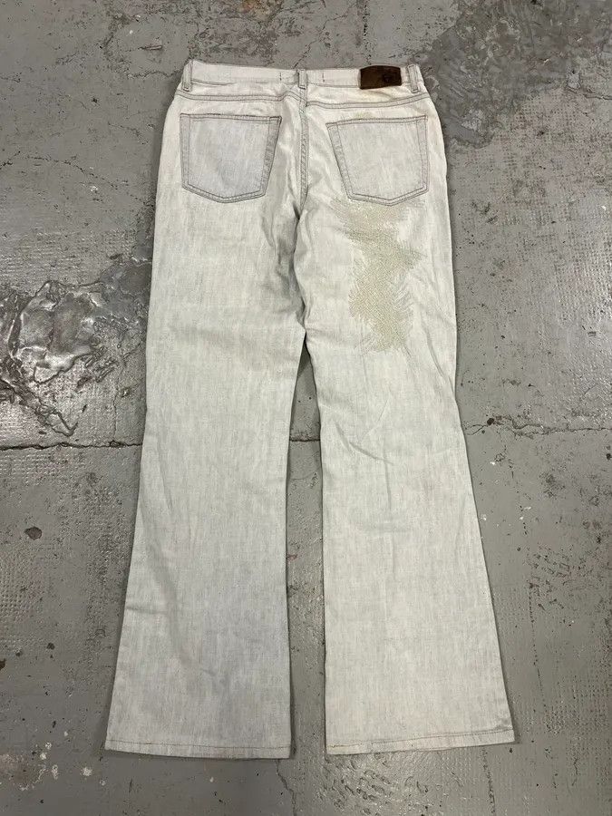 Just Cavalli 2000s Cavalli Distressed White Jeans Size US 30 / EU 46 - 8 Thumbnail