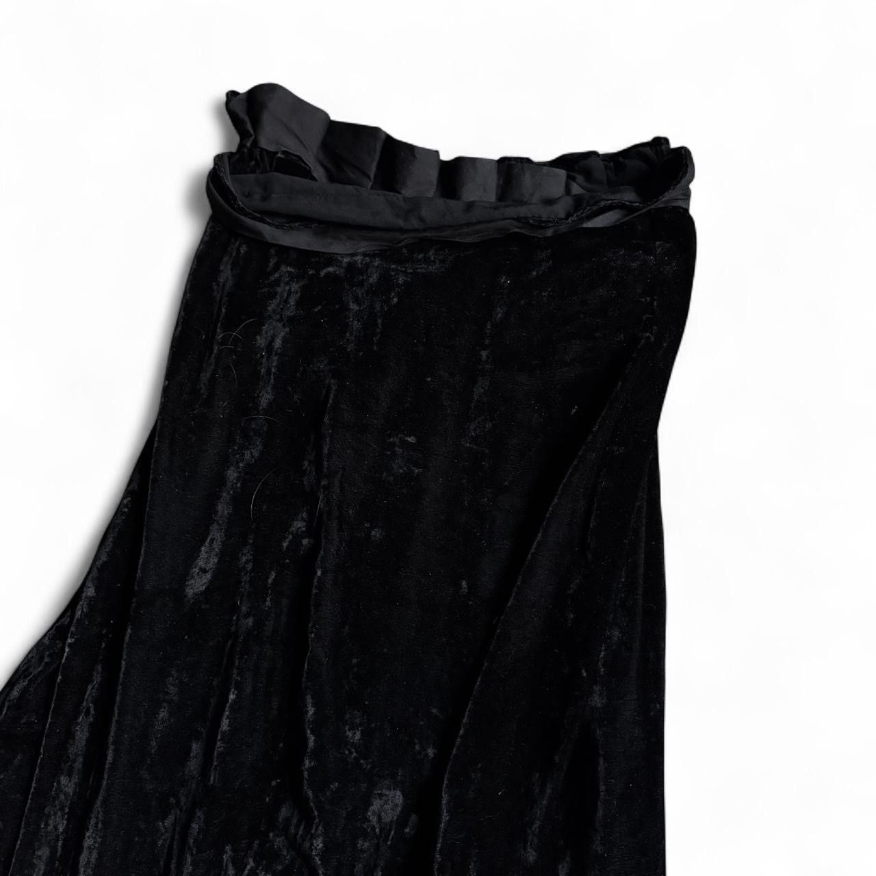 Yohji Yamamoto Yohji Yamamoto 90s black velvet maxi skirt leather buckle Size 28" / US 6 / IT 42 - 6 Thumbnail
