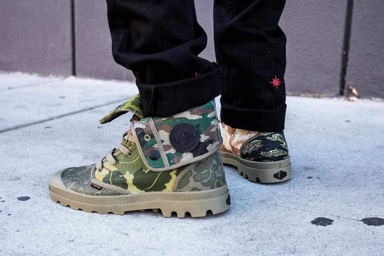 PALLADIUM X SSUR CAMOUFLAGE HI-TOP BOOTS