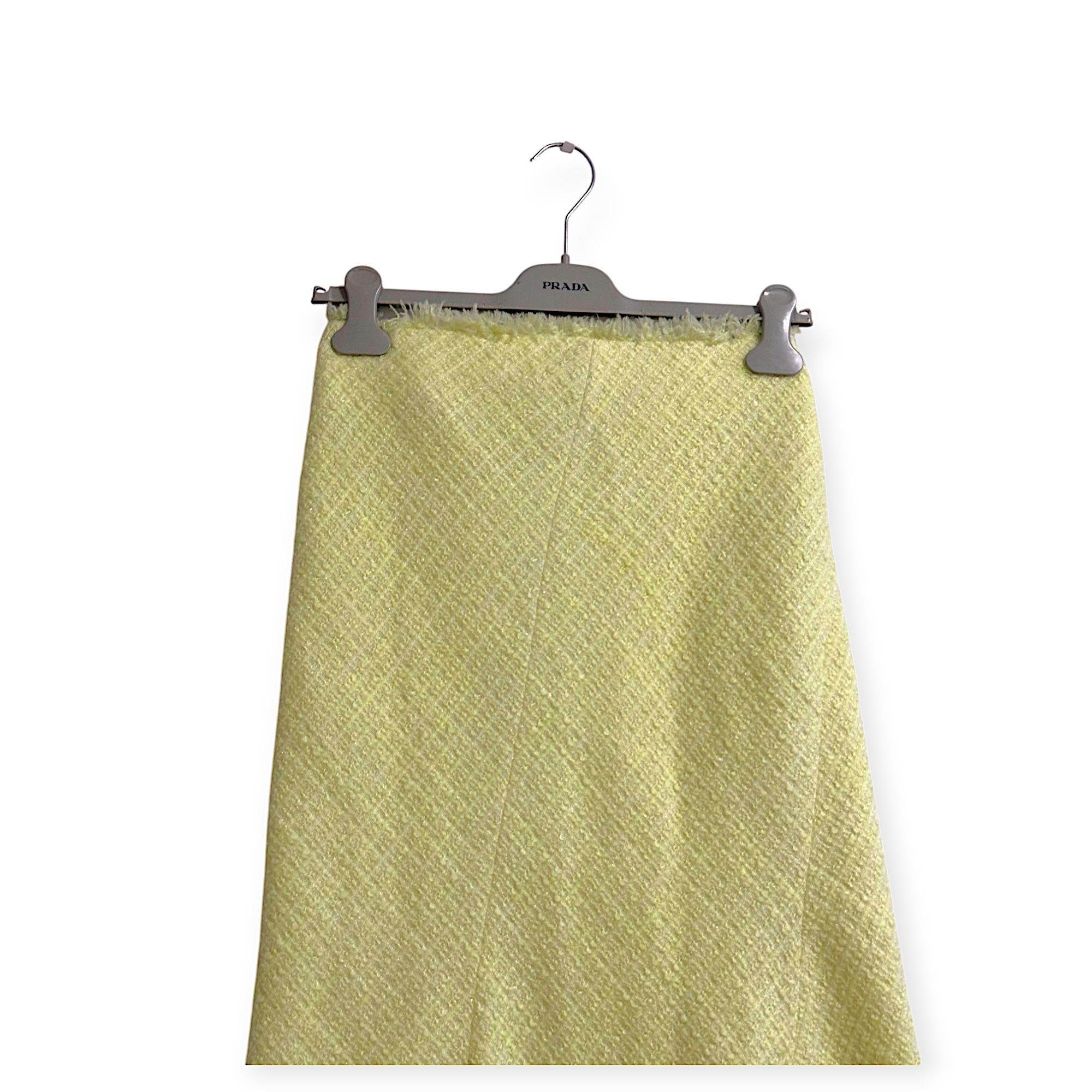Alexander Wang Alexander Wang Yellow Frayed Tweed Midi Skirt, Size S Size 27" / US 4 / IT 40 - 15 Thumbnail