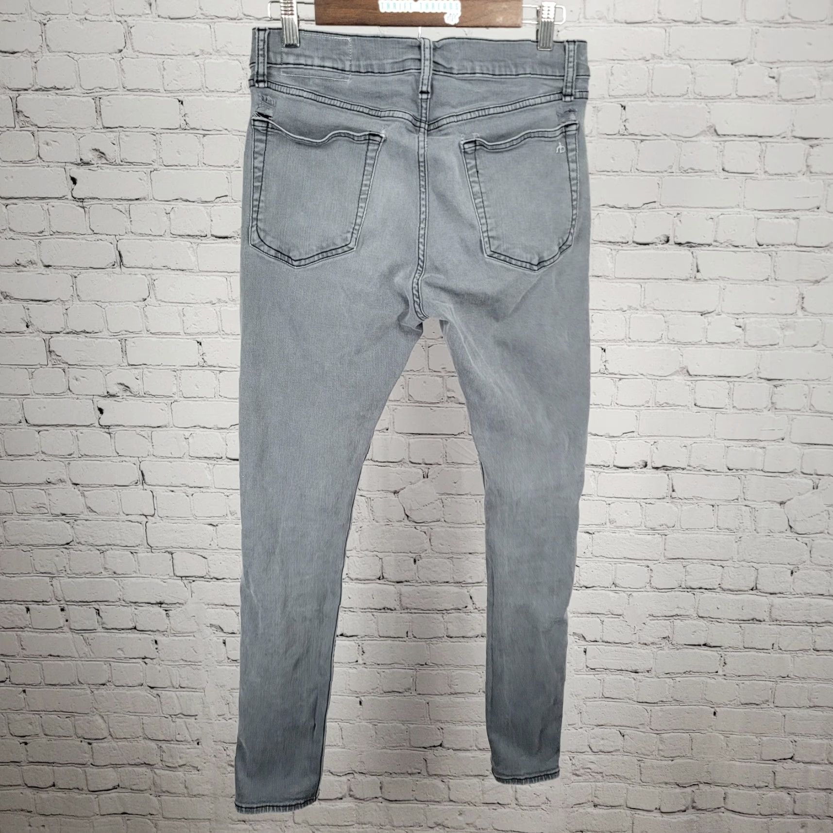 Rag & Bone VINTAGE Rag & Bone Shadow Grey Fit 1 Skinny Jeans Men 31 30x31 Grey Denim 5-Pocket Mid Rise Stretch" Size US 31 - 2 Thumbnail