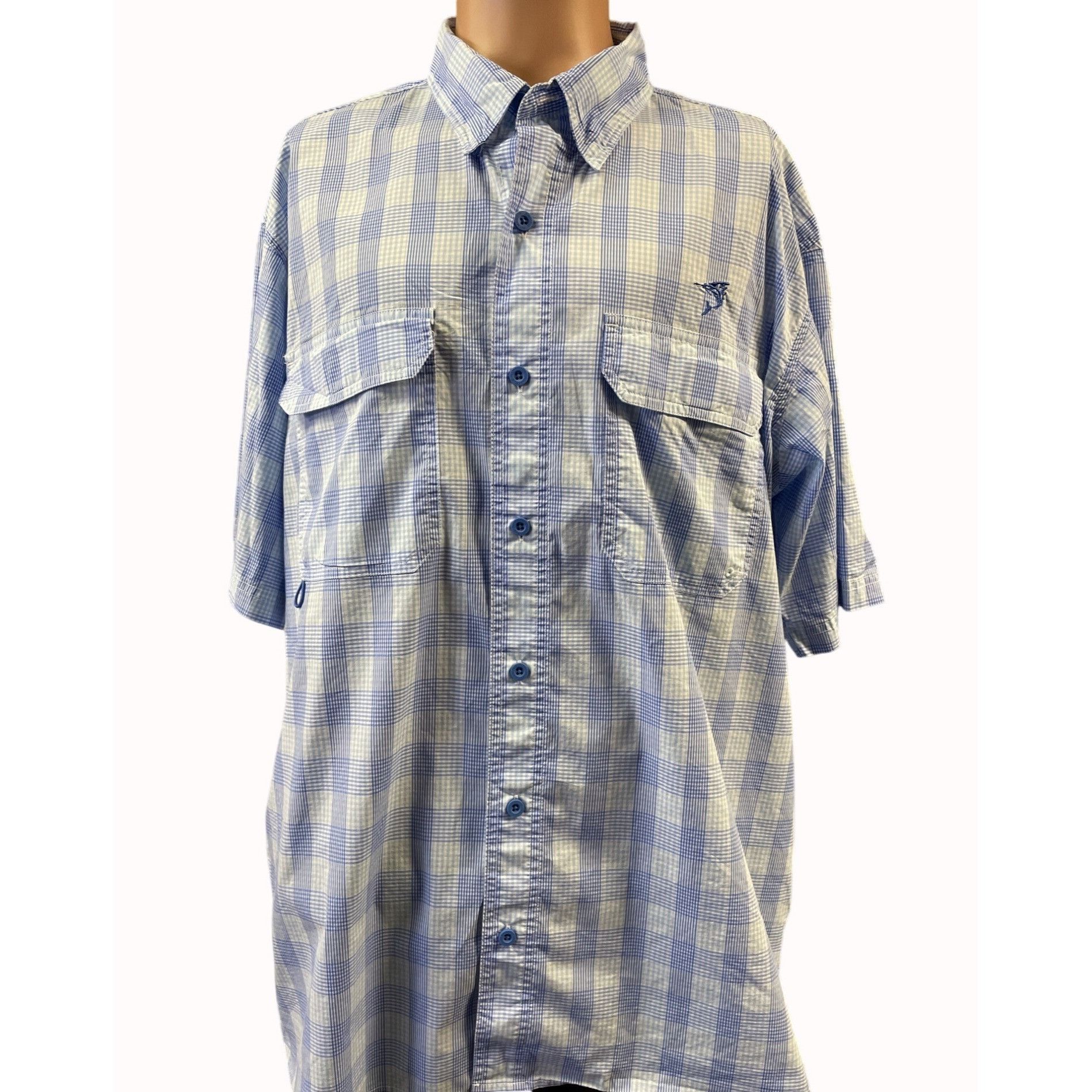 Other Bimini Bay Men's Blue Checkered Button Up/Short Sleeve Shirt Size US XL / EU 56 / 4 - 1 Thumbnail
