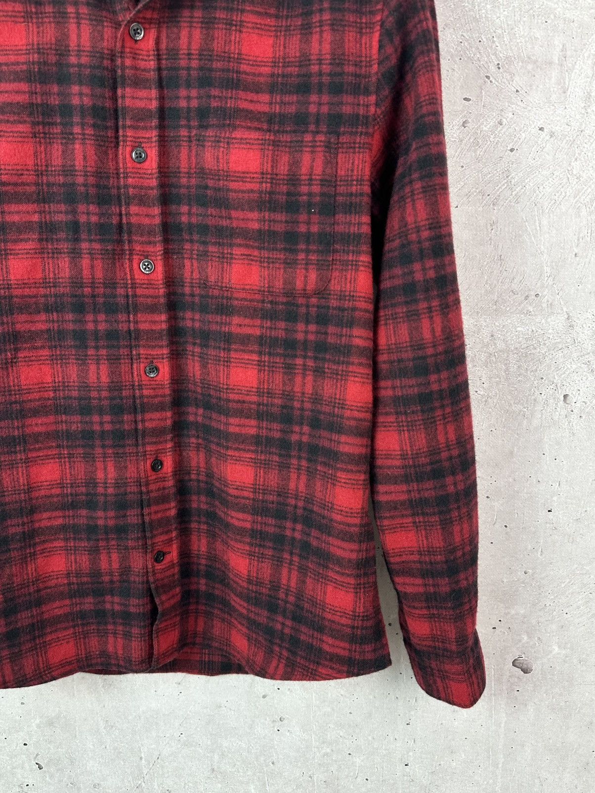 Reiss Reiss Kemper Wool Flannel Check Long Sleeve Button-up Shirt Size US S / EU 44-46 / 1 - 4 Thumbnail