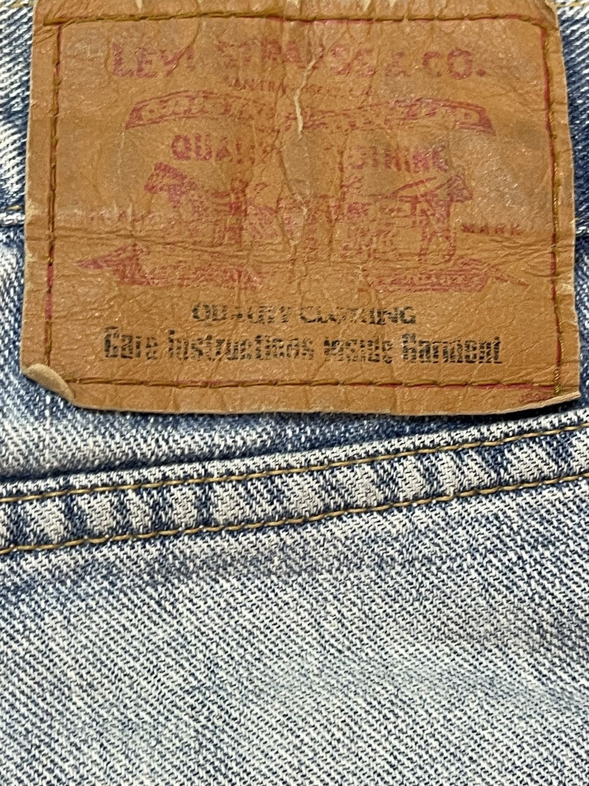 Levi's Vintage 90s Levis Blue Faded Wash Distress Baggy Jeans Size US 32 / EU 48 - 9 Thumbnail