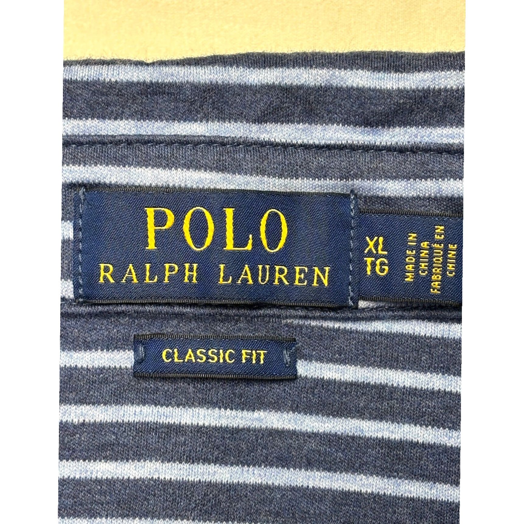 Polo Ralph Lauren Polo Ralph Lauren Mens Classic Fit Striped Polo Shirt Blue White XL Size US XL / EU 56 / 4 - 3 Thumbnail