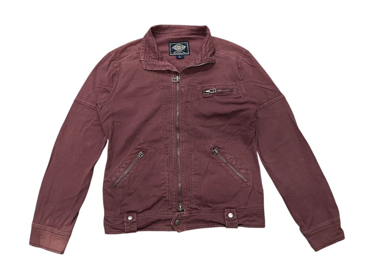 Dickies × Vintage 2000s DICKIES RED ZIPPER BIKER JACKET FADED Size US L / EU 52-54 / 3 - 1 Thumbnail