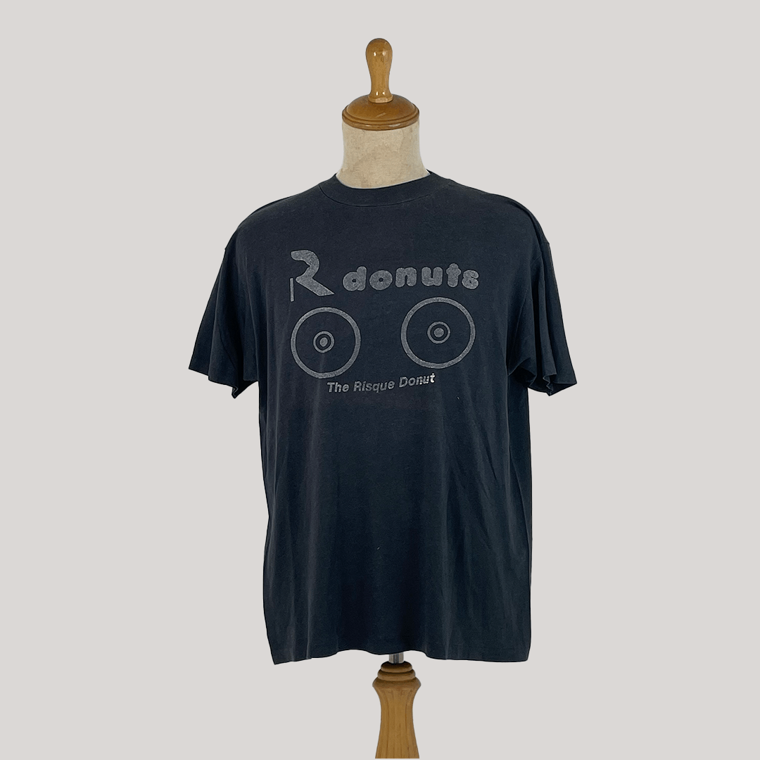 Rare Vintage 80s The Risque Donut R Donuts Tee