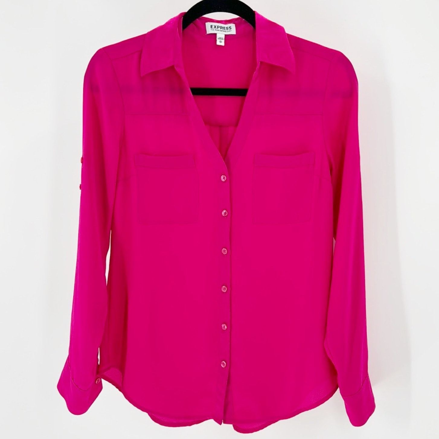 Express Express The Portofino Shirt office roll sleeve versatile XS Size XS / US 0-2 / IT 36-38 - 1 Thumbnail