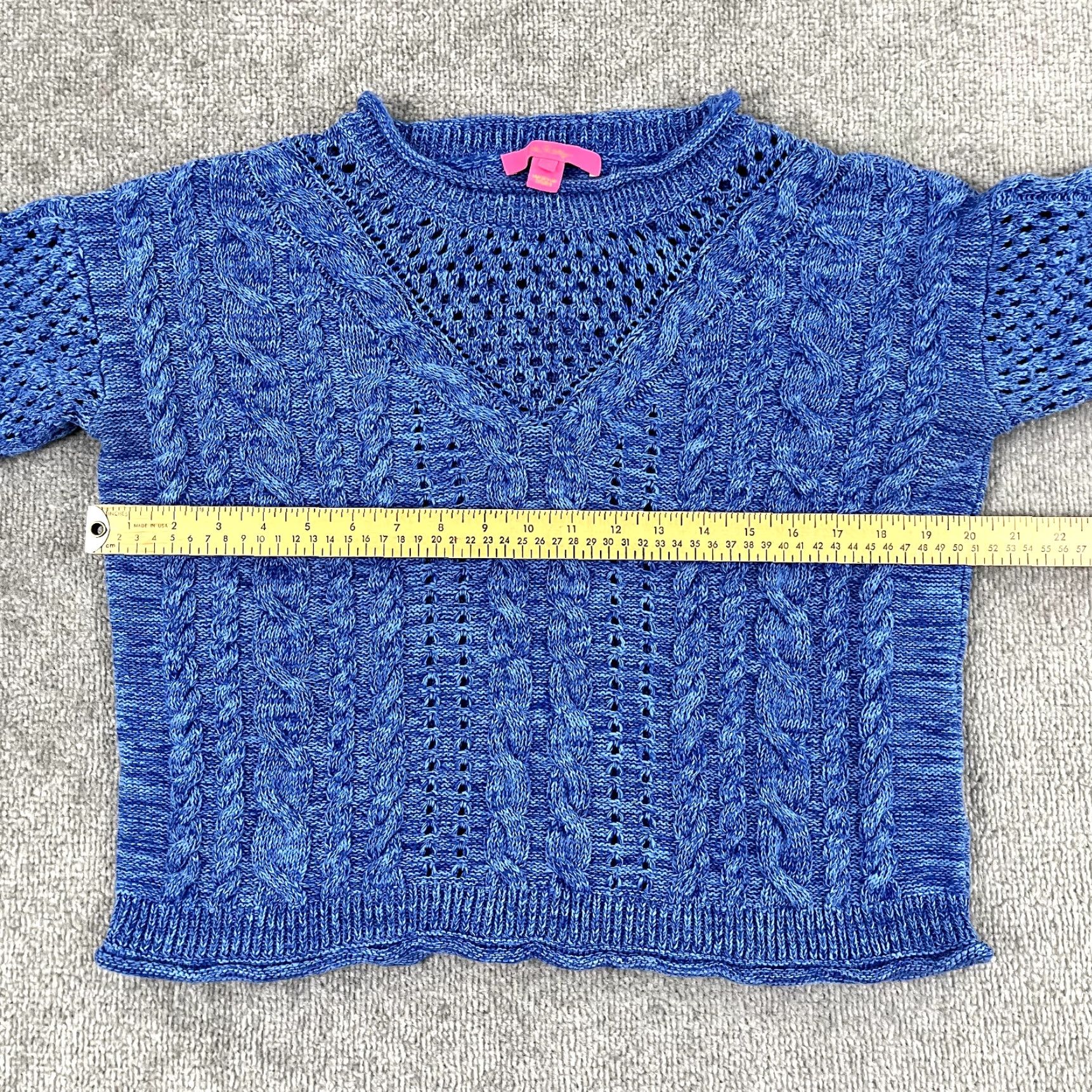 Lilly Pulitzer LILLY PULITZER Sweater Womens Small Blue Knit Maxcy Mix Stitched Preppy 008396 Size S / US 4 / IT 40 - 4 Thumbnail