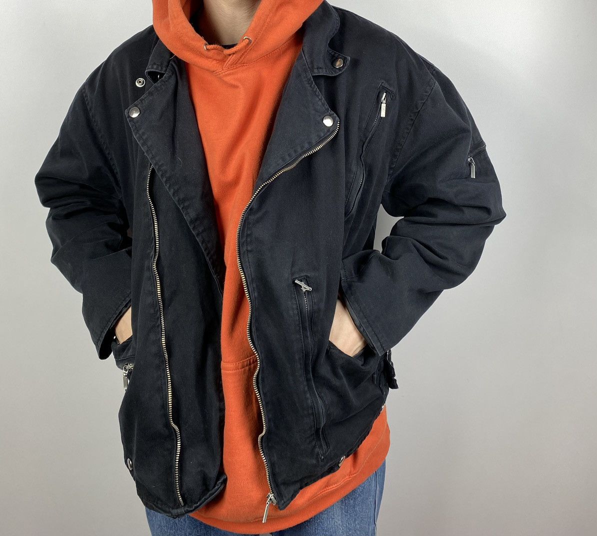 Vintage y2k Rick Owens style Spiral punk jacket