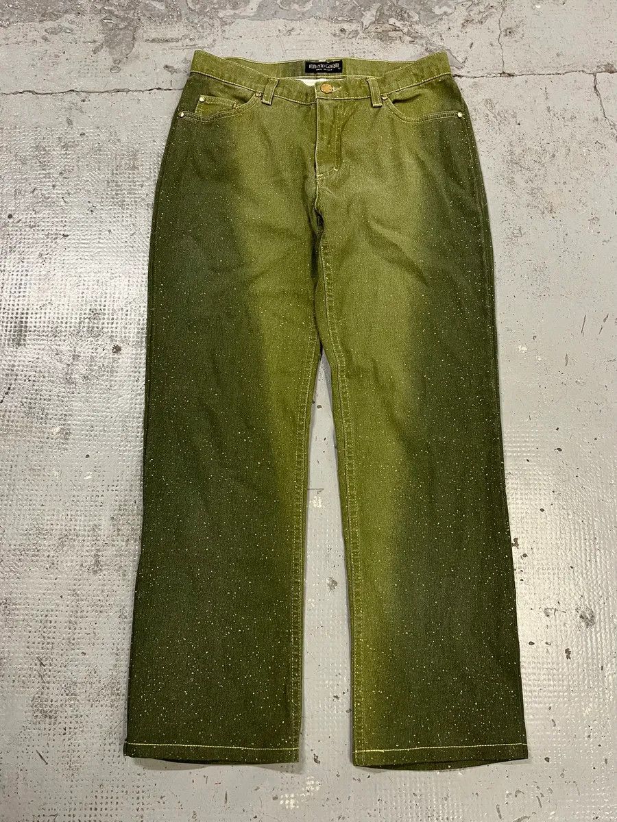 Roberto Cavalli 2000s Roberto Cavalli Gradient Green Glitter Pants Size US 30 / EU 46 - 5 Thumbnail