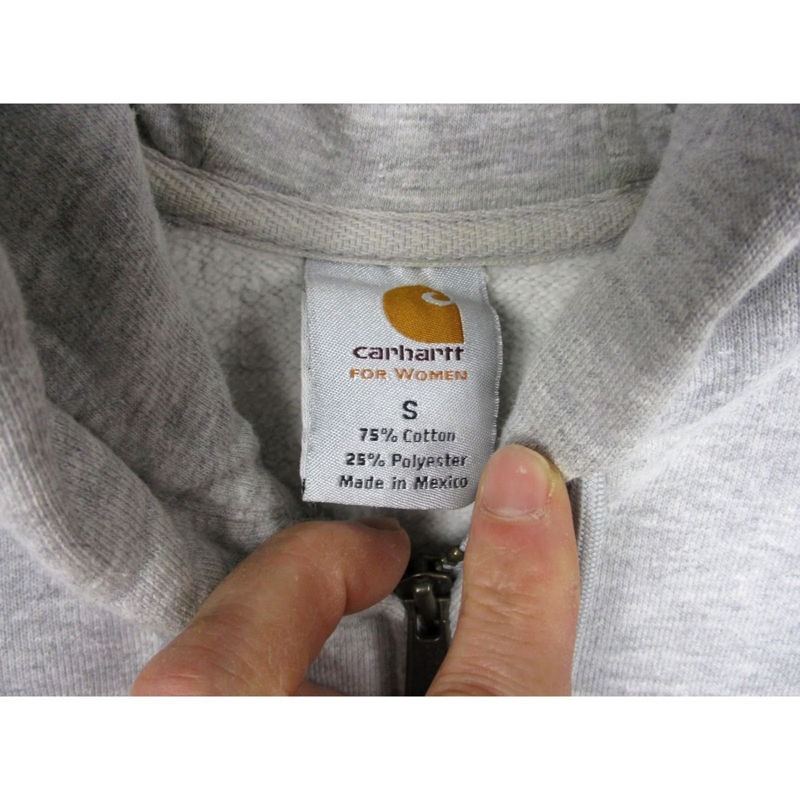 Carhartt Carhartt Hoodie Womens Small Gray Full Zip Sweatshirt Fleece Logo Pockets Size S / US 4 / IT 40 - 3 Thumbnail