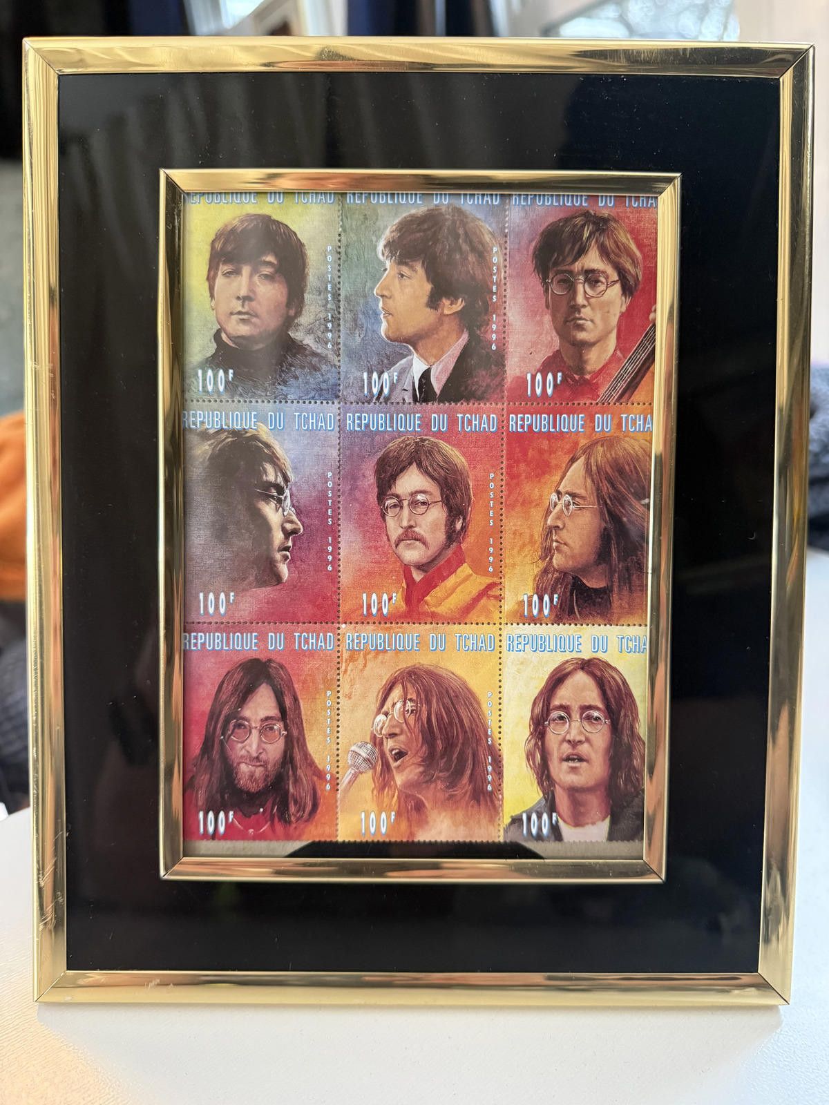 Other RARE John Lennon Ephemera - Chad 9-Stamp Plate + Frame + COA Size ONE SIZE - 2 Thumbnail