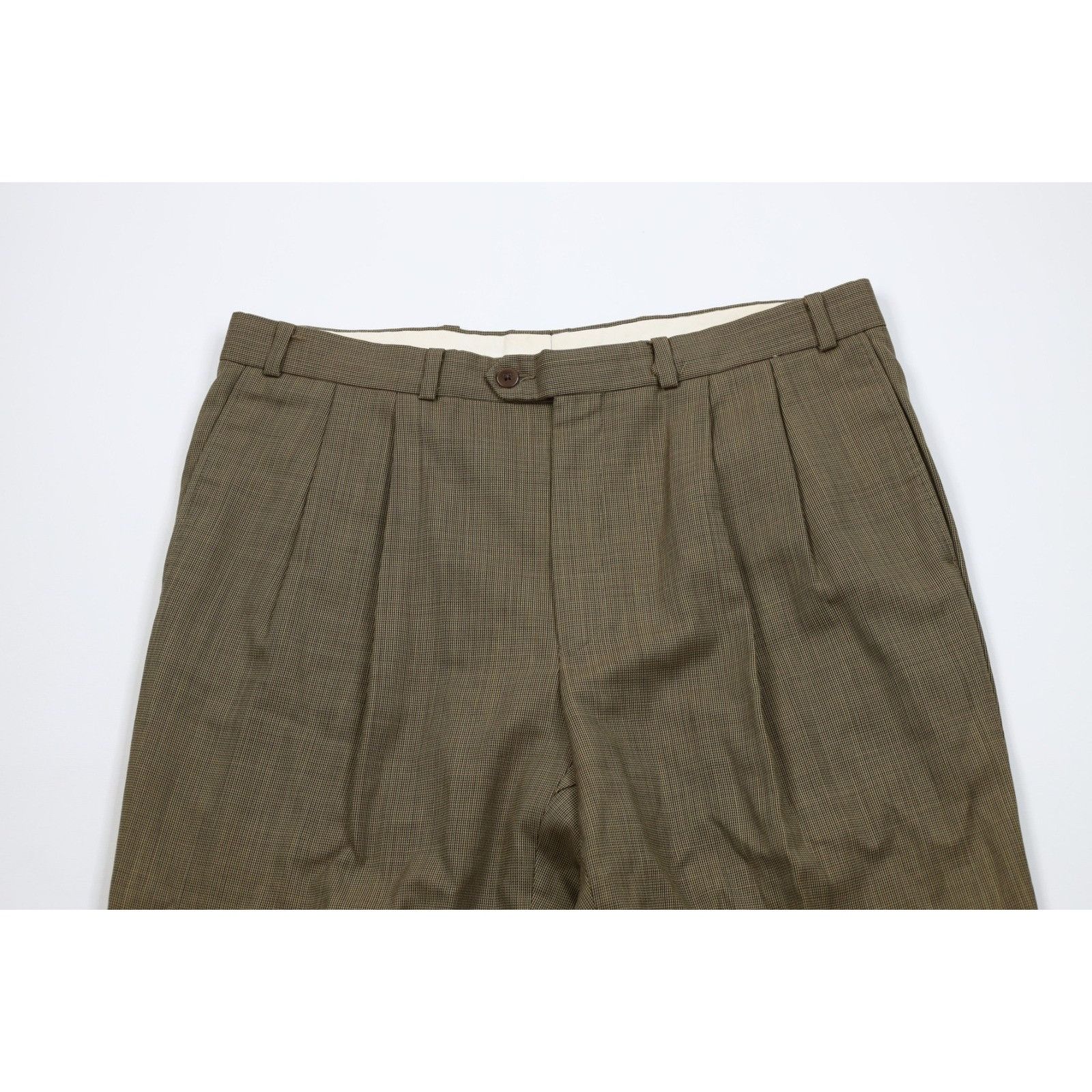 Polo Ralph Lauren Vintage 90s Ralph Lauren Wool Pleated Wide Leg Chino Pants Size US 36 / EU 52 - 2 Thumbnail