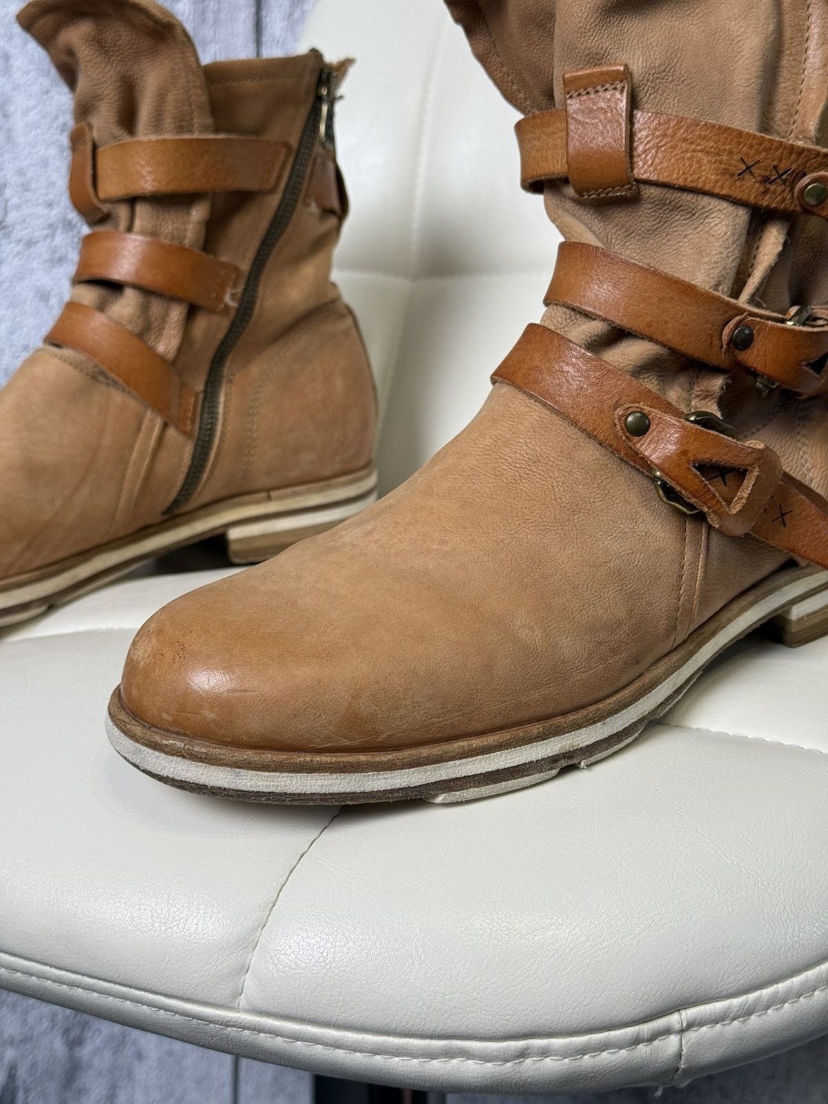 A.S.98 A.S.98 Airstep Brown Leather Strap Buckle Avant-Garde Boots Size US 10 / EU 43 - 3 Thumbnail