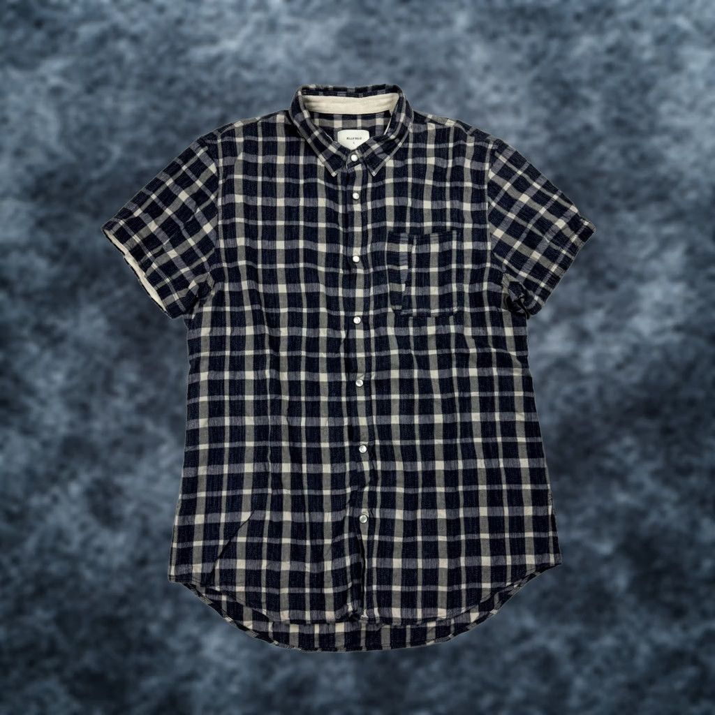 Billy Reid Billy Reid Pearl Snap Button Short Sleeve Shirt Men’s Large Slim Plaid Blue Shirt Size US L / EU 52-54 / 3 - 1 Thumbnail