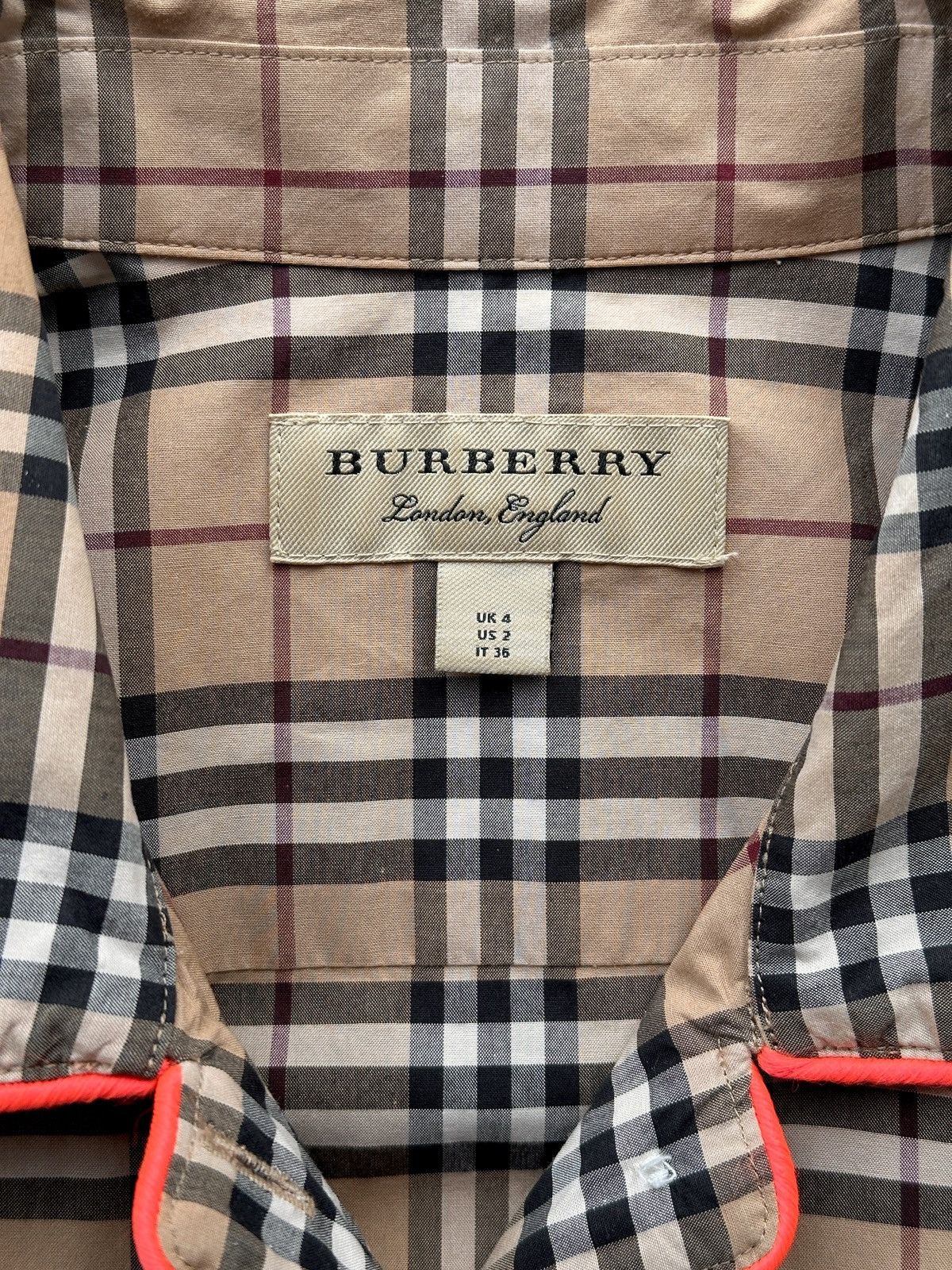Burberry BURBERRY Fluo Piping Nova Check Long Sleeve Shirt Size XS-S Size XS / US 0-2 / IT 36-38 - 6 Thumbnail