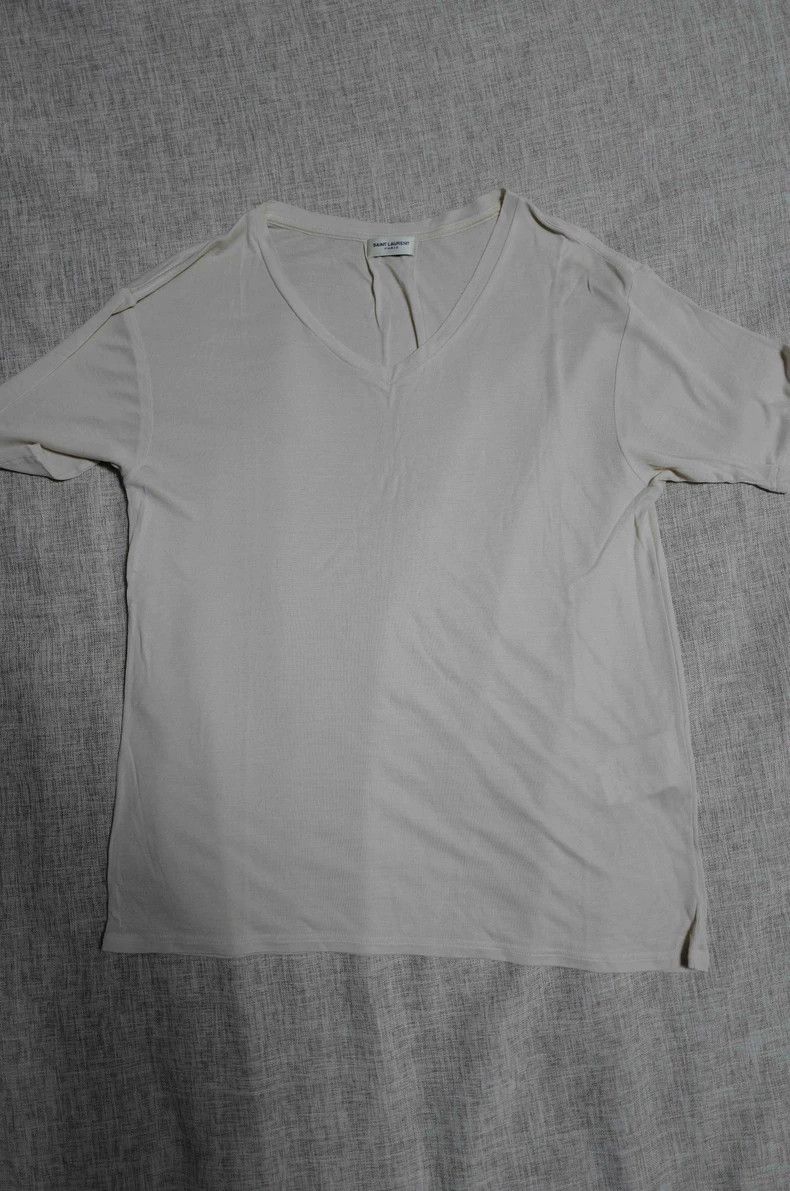 Saint Laurent Paris Saint Laurent Paris Off-white stone washed mulberry silk T Size S / US 4 / IT 40 - 1 Thumbnail