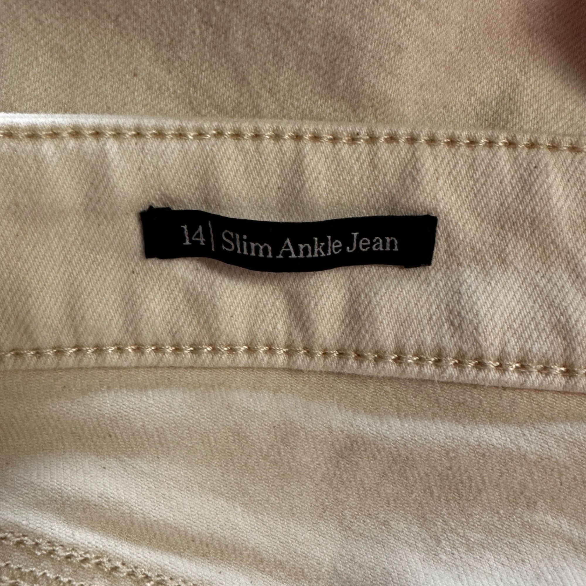 Talbots Talbots Slim Ankle Jeans Womens Size 14 Beige Cotton/Spandex Size 36" / US 14 / IT 50 - 4 Thumbnail