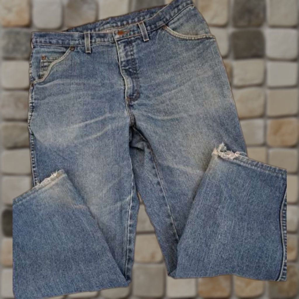 Lands' End VINTAGE Lands' End Denim Blue Jeans Men 35 Regular 30 Inseam 5-Pocket Cotton Blue Shirt? Size US 35 - 1 Thumbnail