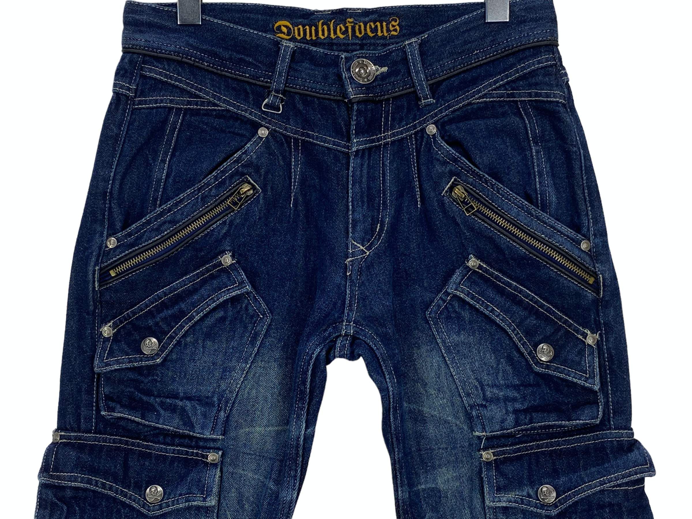Japanese Brand Double Focus Cargo Jeans Multipocket Jeans Bondage Jeans Size US 29 - 3 Thumbnail