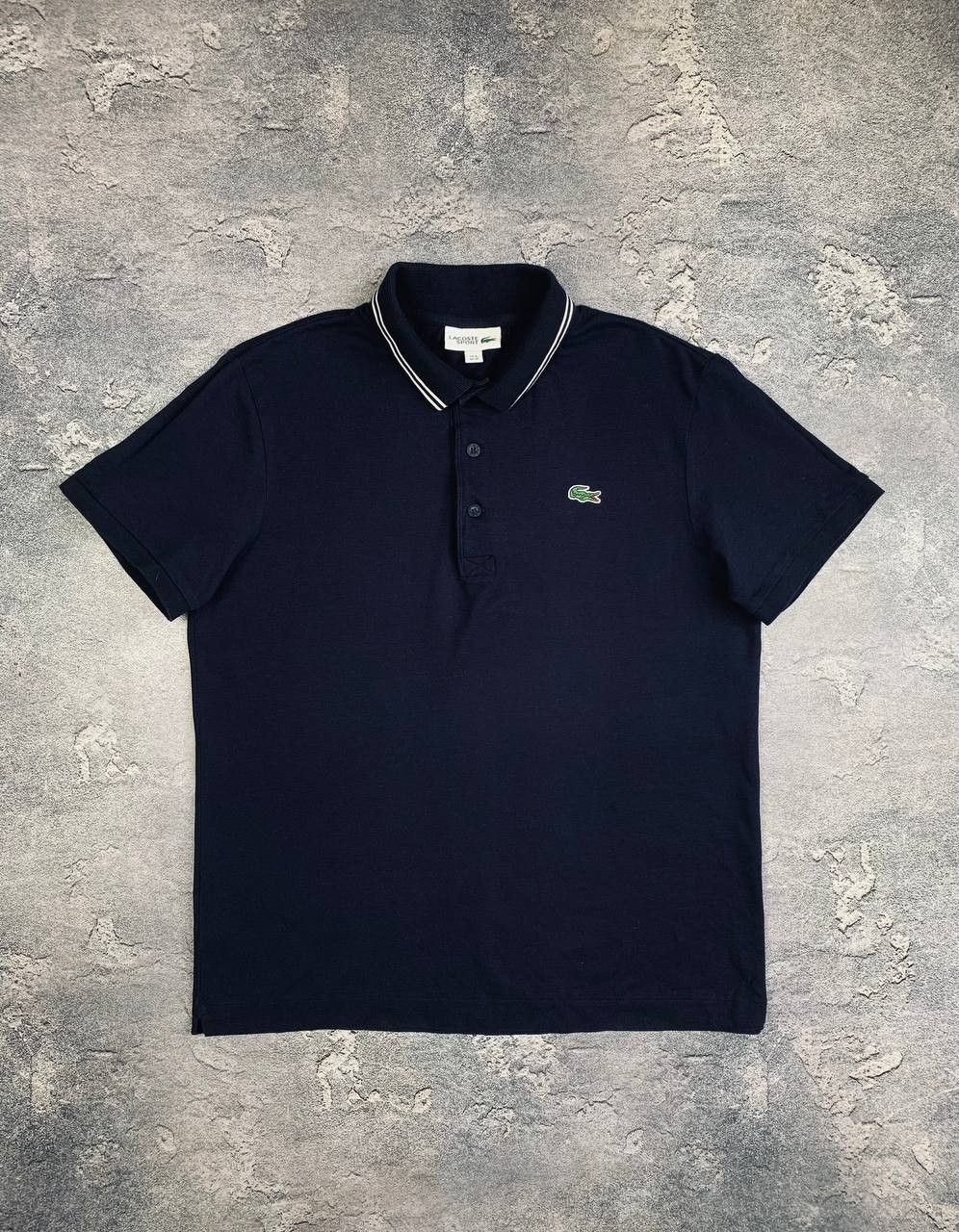 Lacoste Lacoste Sport Men's Navy Blue Polo Shirt White Trim Collar Size US M / EU 48-50 / 2 - 1 Thumbnail