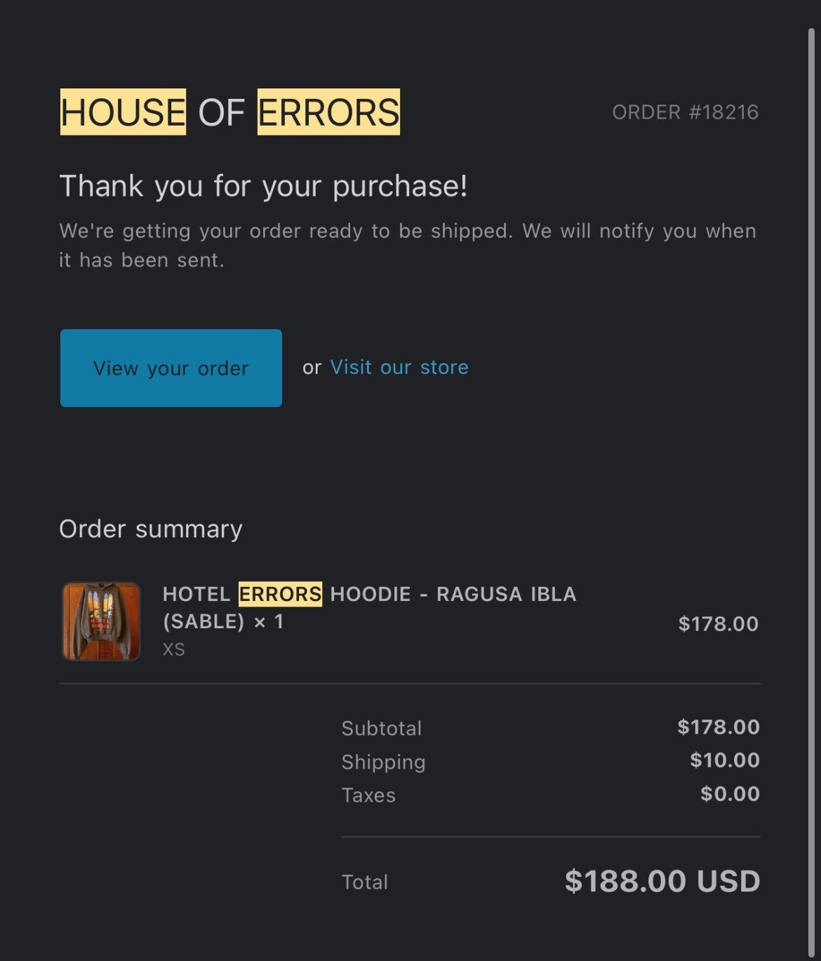 House of Errors House Of Errors Ragusa Ibla (Sable) Hoodie Size US XS / EU 42 / 0 - 3 Thumbnail