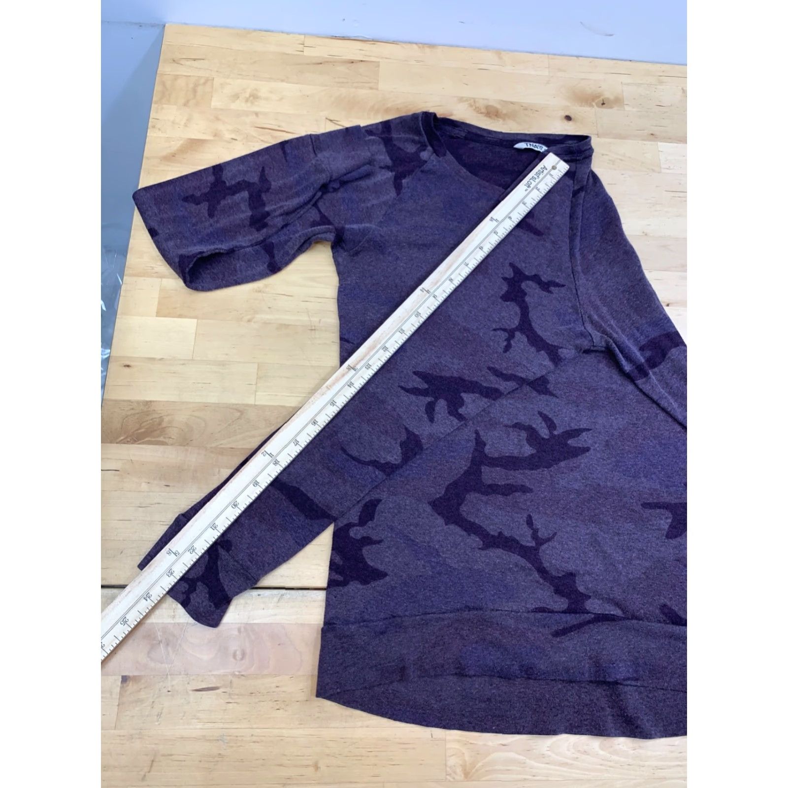 TNA TNA Purple Camo Long Sleeve Top Women XS Pullover Crew Neck Casual Shirt 12872 Size XS / US 0-2 / IT 36-38 - 5 Thumbnail