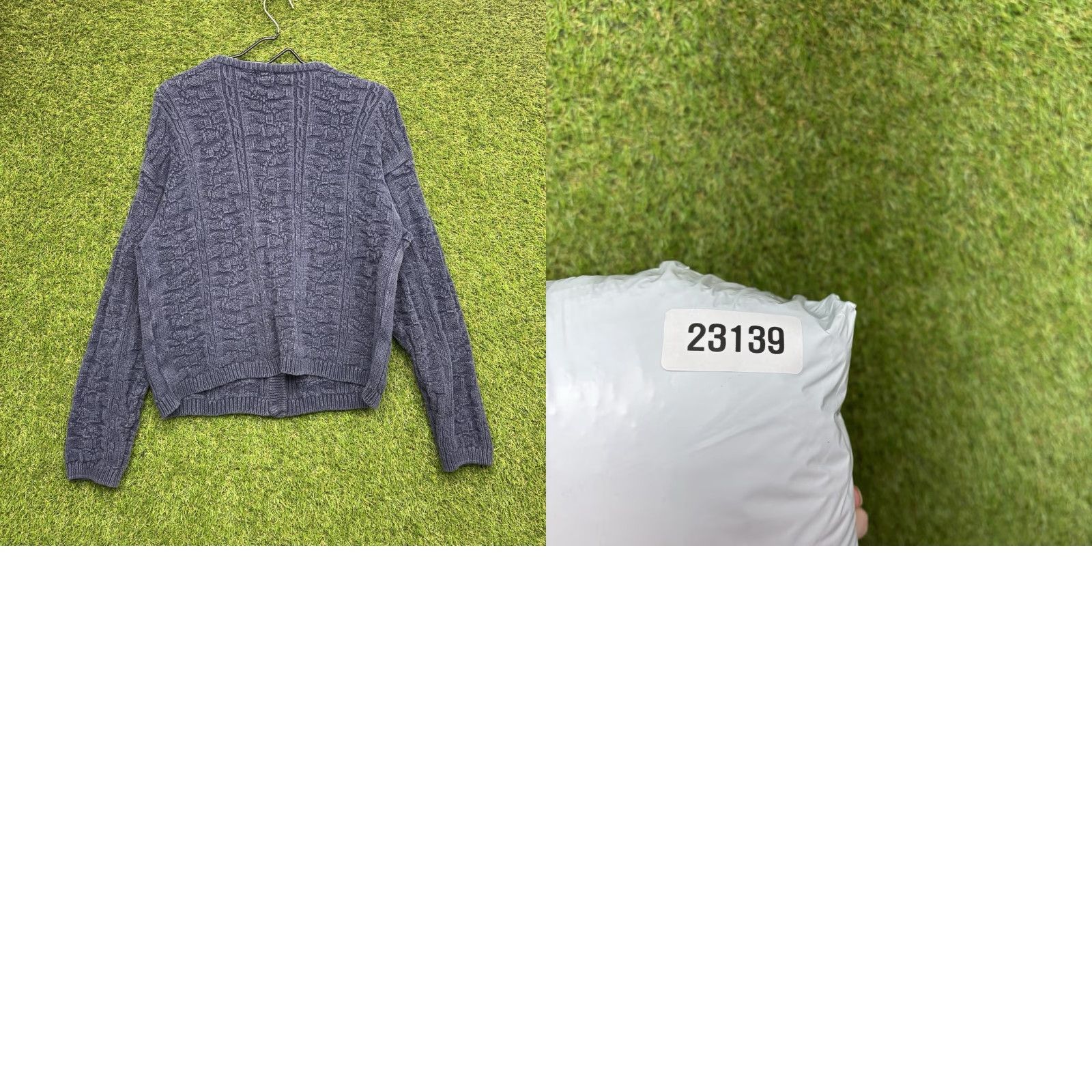 Vintage L.L. Bean Cable Knit Cardigan Sweater Womens Large Navy Blue Cotton Cable-Knit Button Front Cardigan, Regular Fit, Fall Winter | Womens Size L / US 10 / IT 46 - 8 Thumbnail