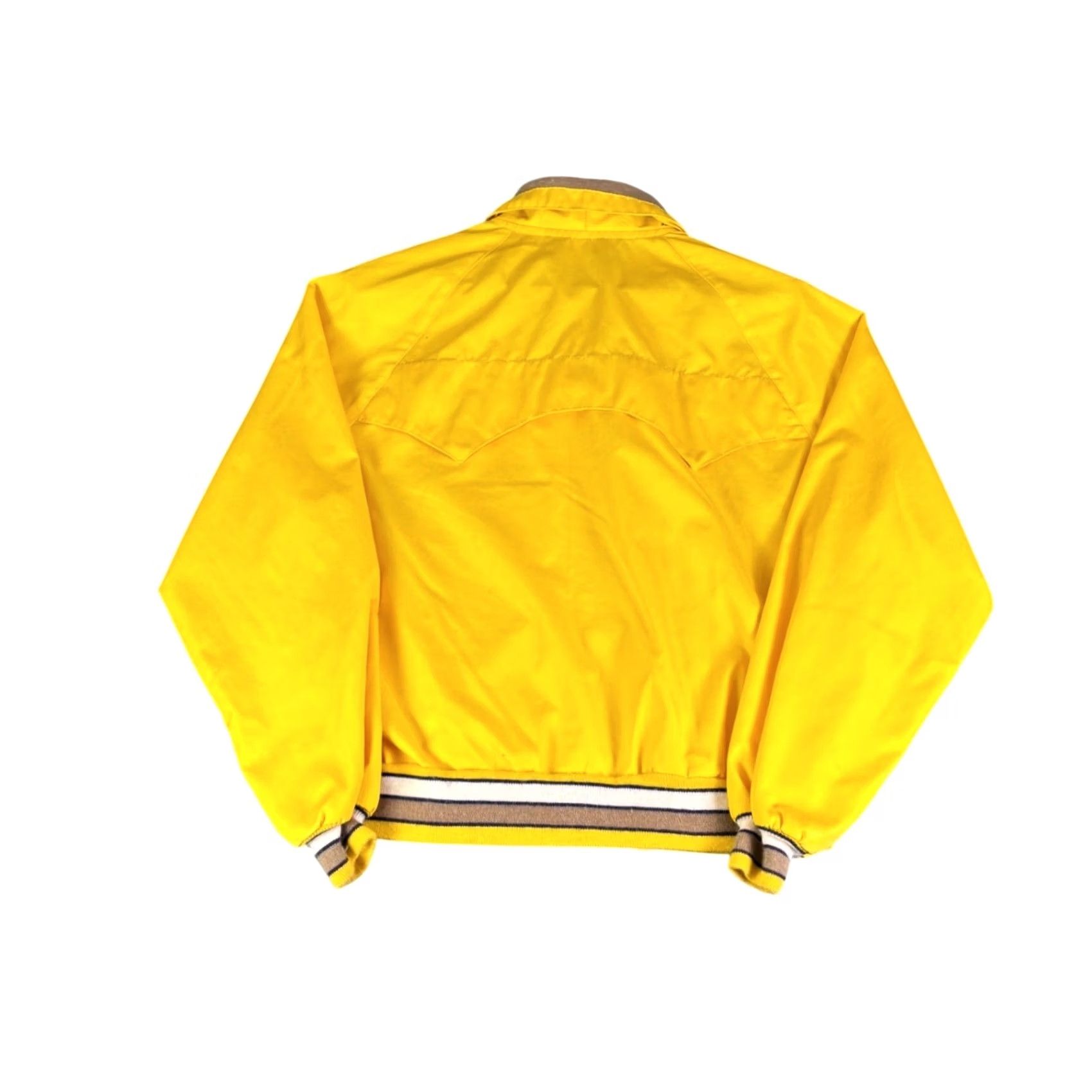 JCPenney VINTAGE JCPenney Mens Bomber Jacket Striped Trim Full Zip L Yellow Retro 80s Western Casual Size US L / EU 52-54 / 3 - 2 Thumbnail