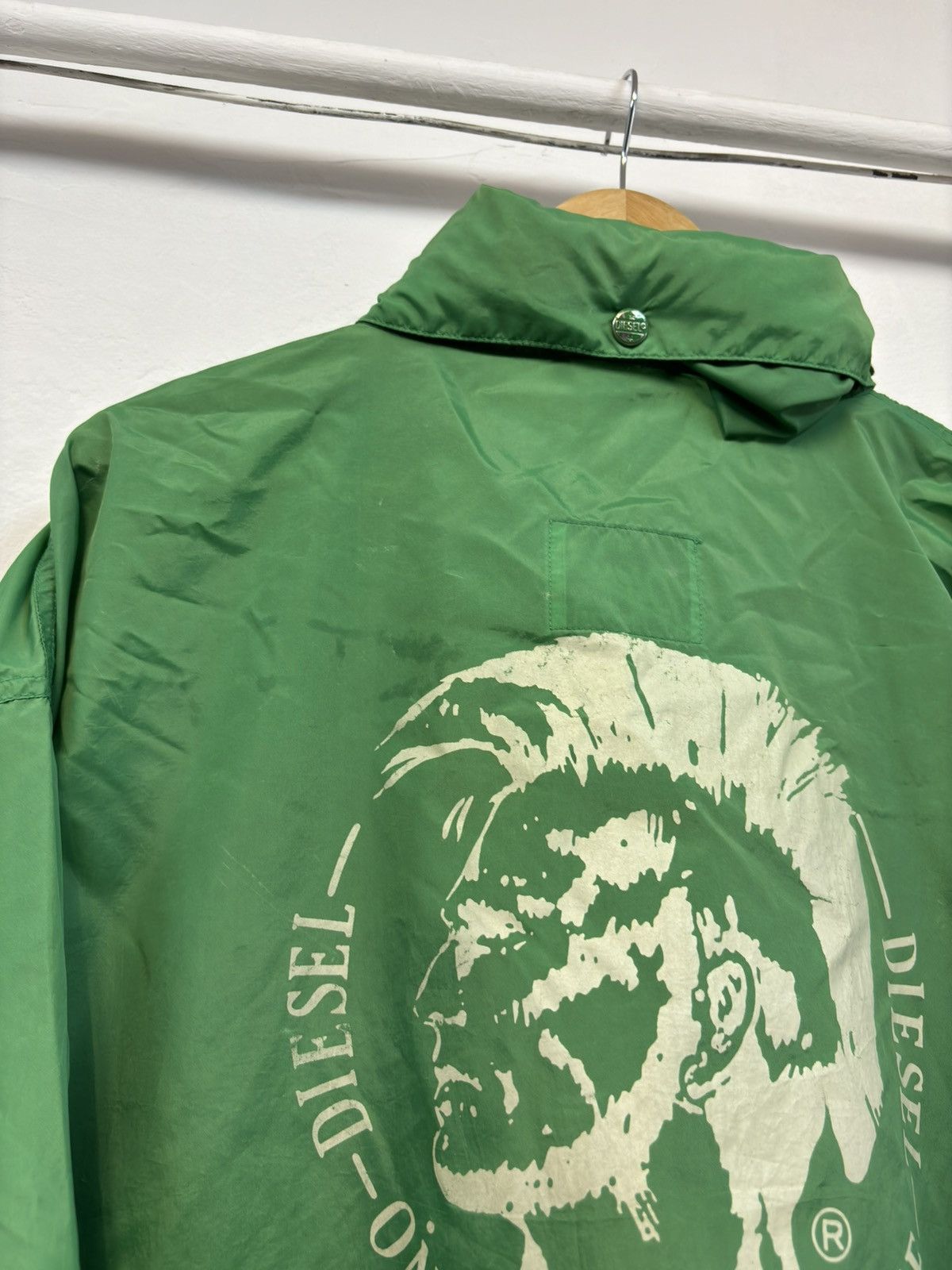 Diesel × Vintage DIESEL VTG Windbreaker Coach Logo Mens Green Nylon Jacket Size US XL / EU 56 / 4 - 2 Thumbnail