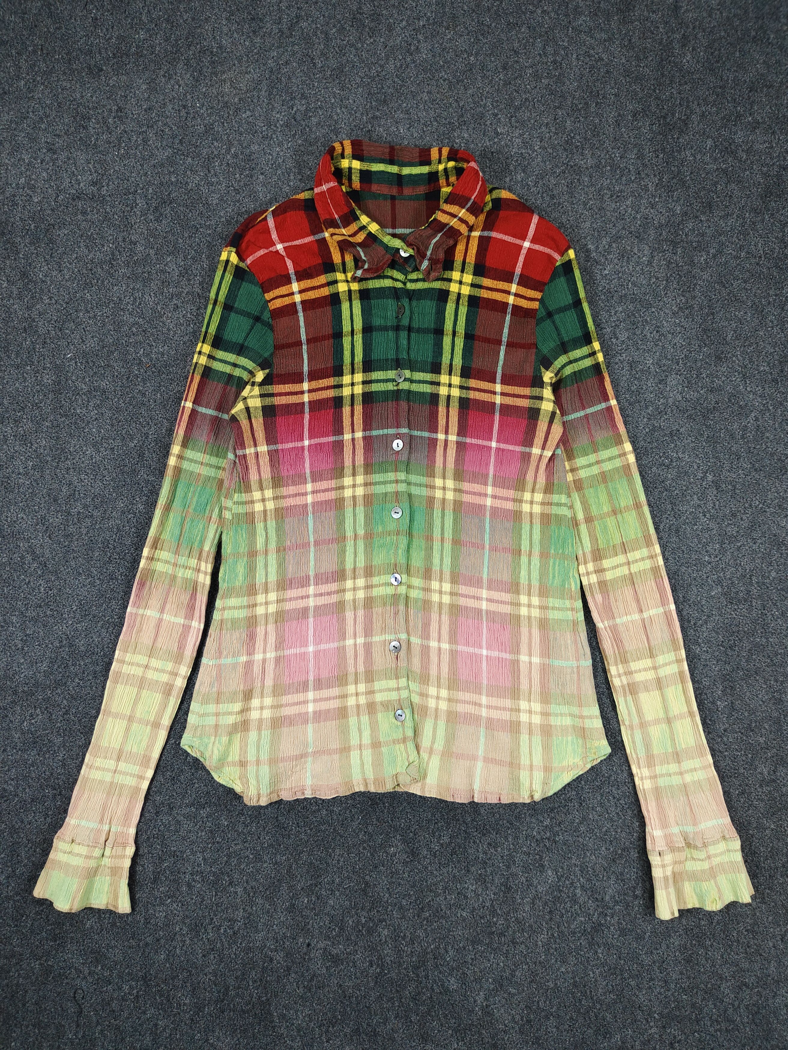 Tsumori Chisato 🇯🇵 Tsumori Chisato Ombre Plaid Pleated Multicolor Gradient Size M / US 6-8 / IT 42-44 - 5 Thumbnail