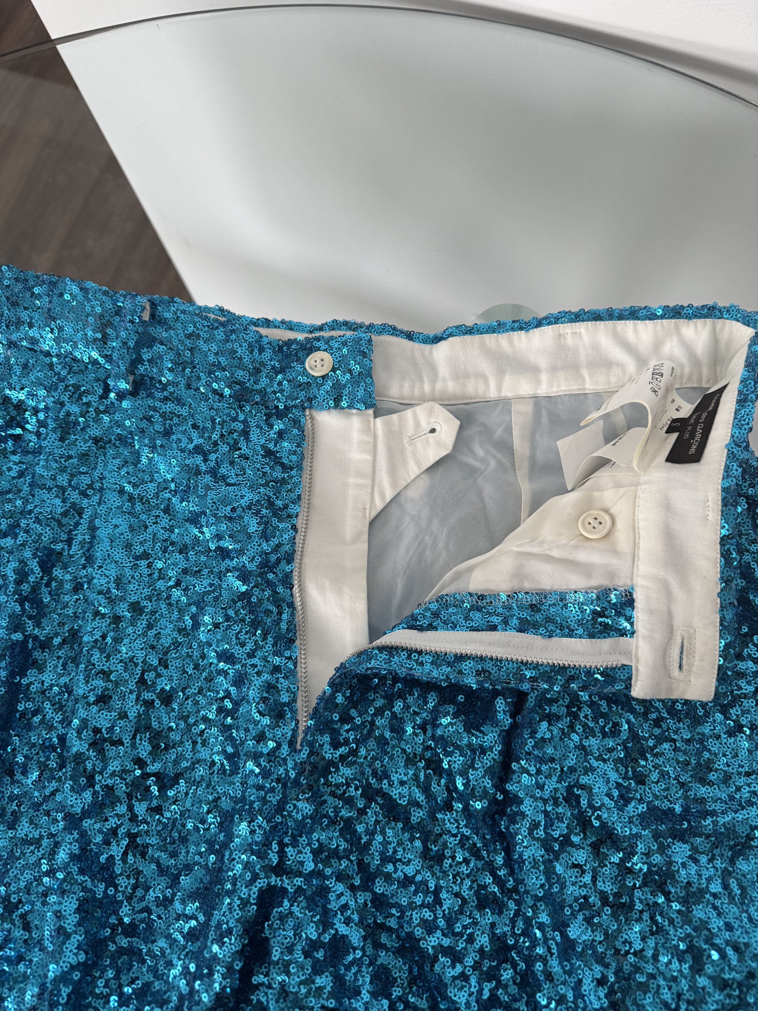 Comme des Garcons Homme Plus ss18 sequin shorts (light blue) Size US 30 / EU 46 - 5 Thumbnail