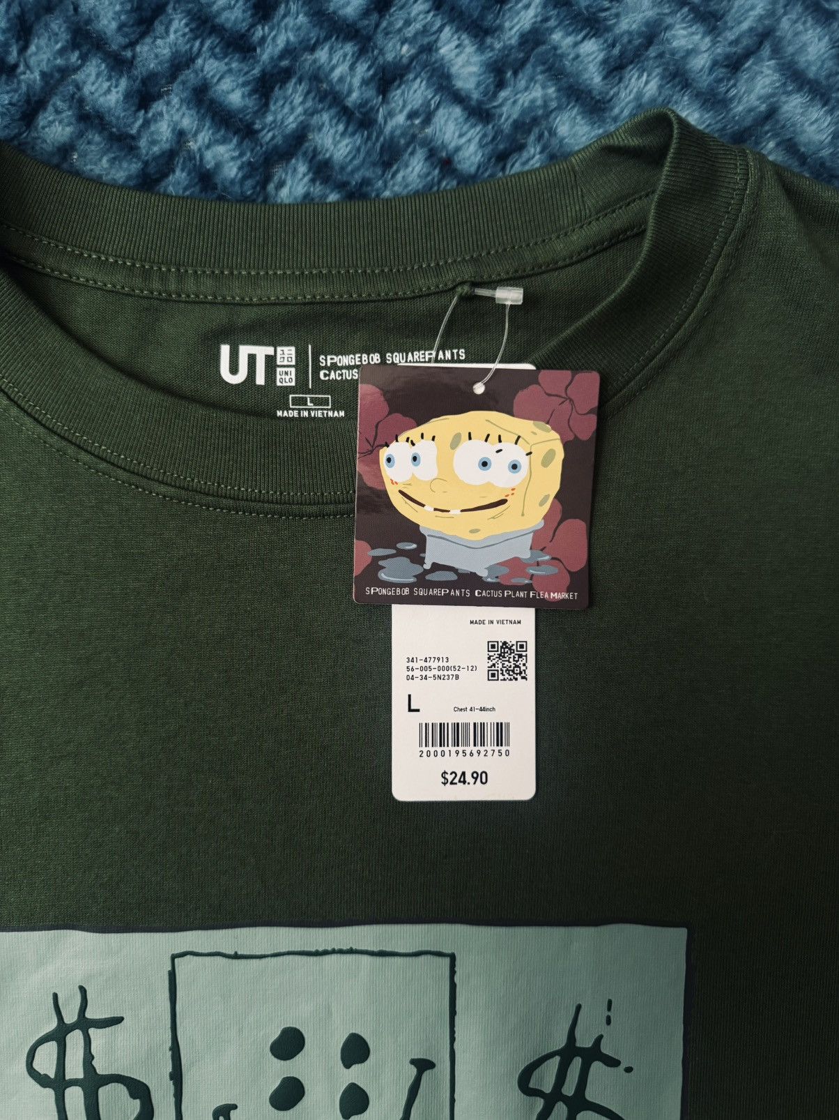 Cactus Plant Flea Market × Uniqlo CPFM X SpongeBob dollar tee Size US L / EU 52-54 / 3 - 3 Thumbnail