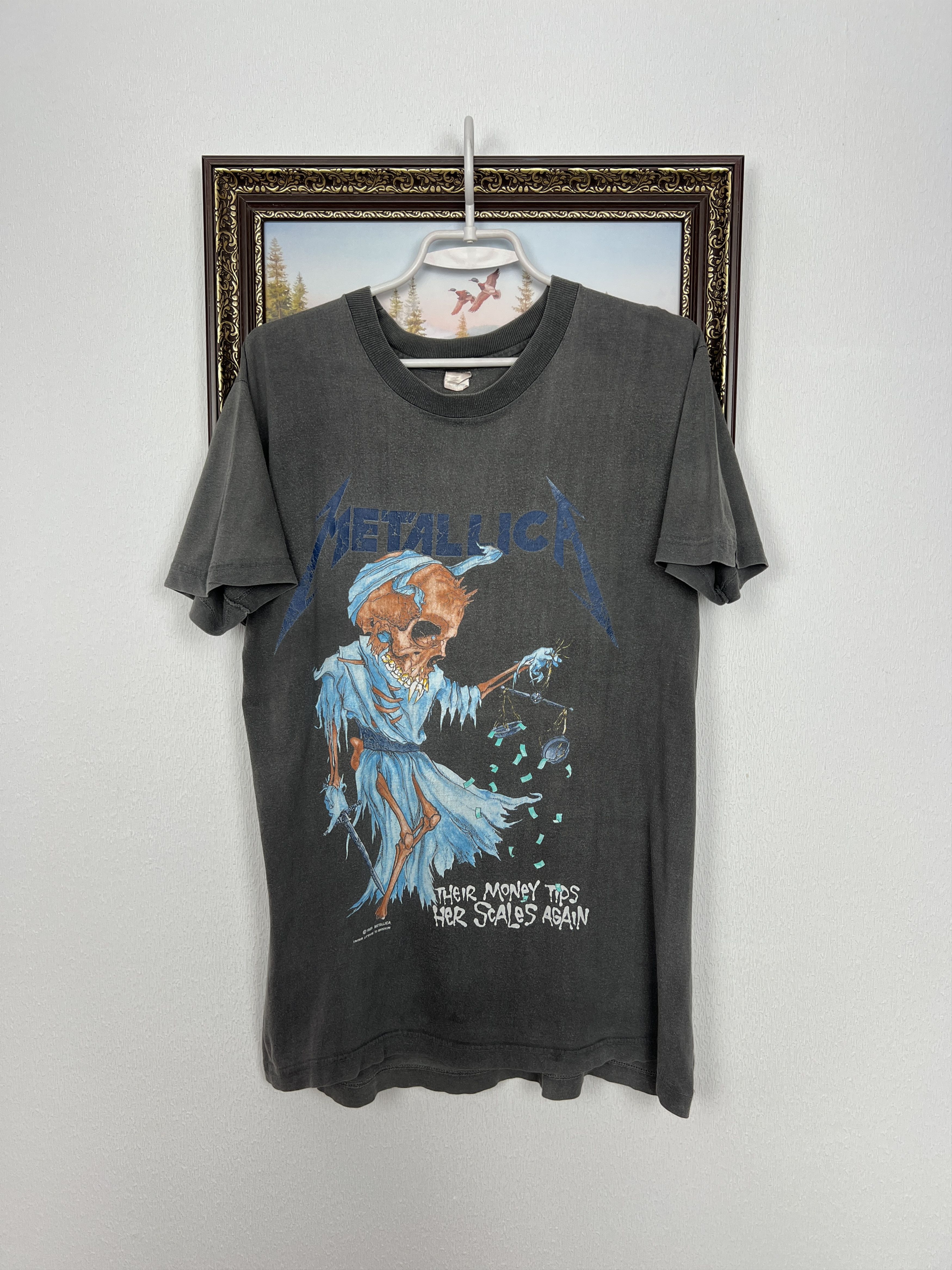 Vintage Vintage 1989 Metallica Their Money Tips Tee Shirt Size US M / EU 48-50 / 2 - 1 Thumbnail