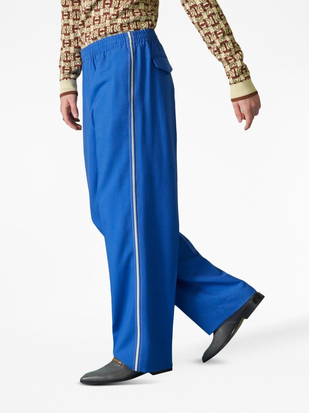 Gucci GUCCI blue interlocking G wool mohair relaxed track pants 32 Size US 32 / EU 48 - 1 Thumbnail