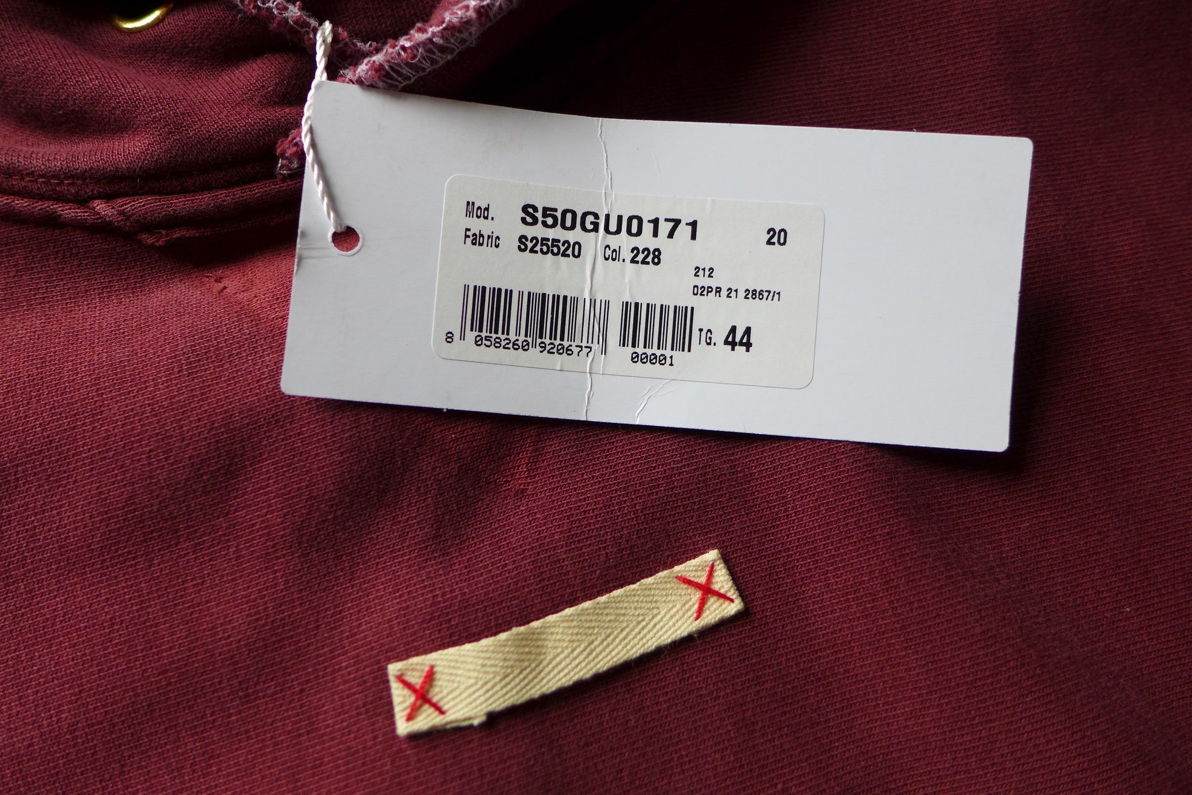 Maison Margiela Margiela Name Tag Hoodie - Washed Burgundy Cotton Size US S / EU 44-46 / 1 - 10 Thumbnail