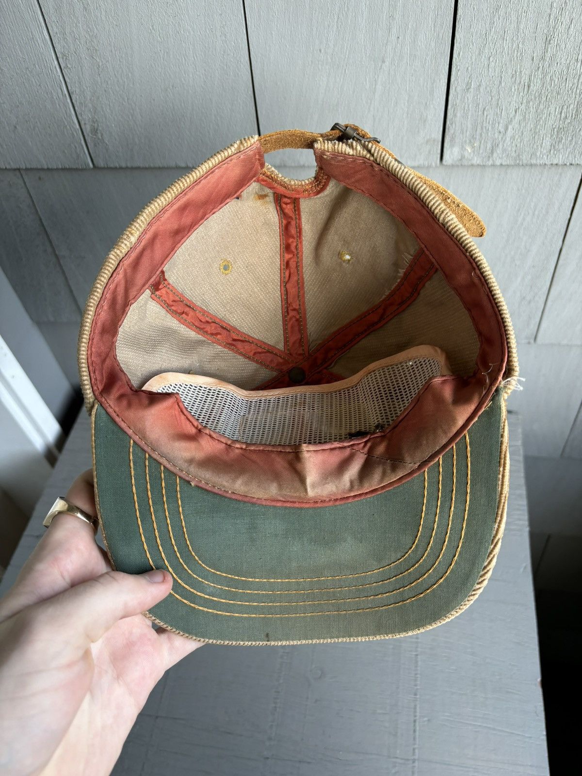 Levi's 1970s Vintage Levi's Orange Tab Corduroy Hat Leather Basebal Size ONE SIZE - 12 Thumbnail