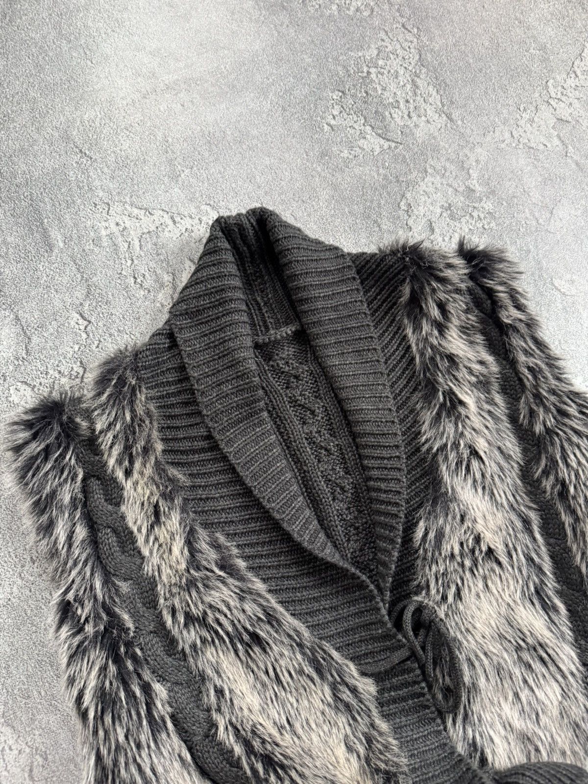If Six Was Nine Retro Vest faux fur sweater sleeveless jacket Y2K L.G.B. Size XL / US 12-14 / IT 48-50 - 2 Thumbnail