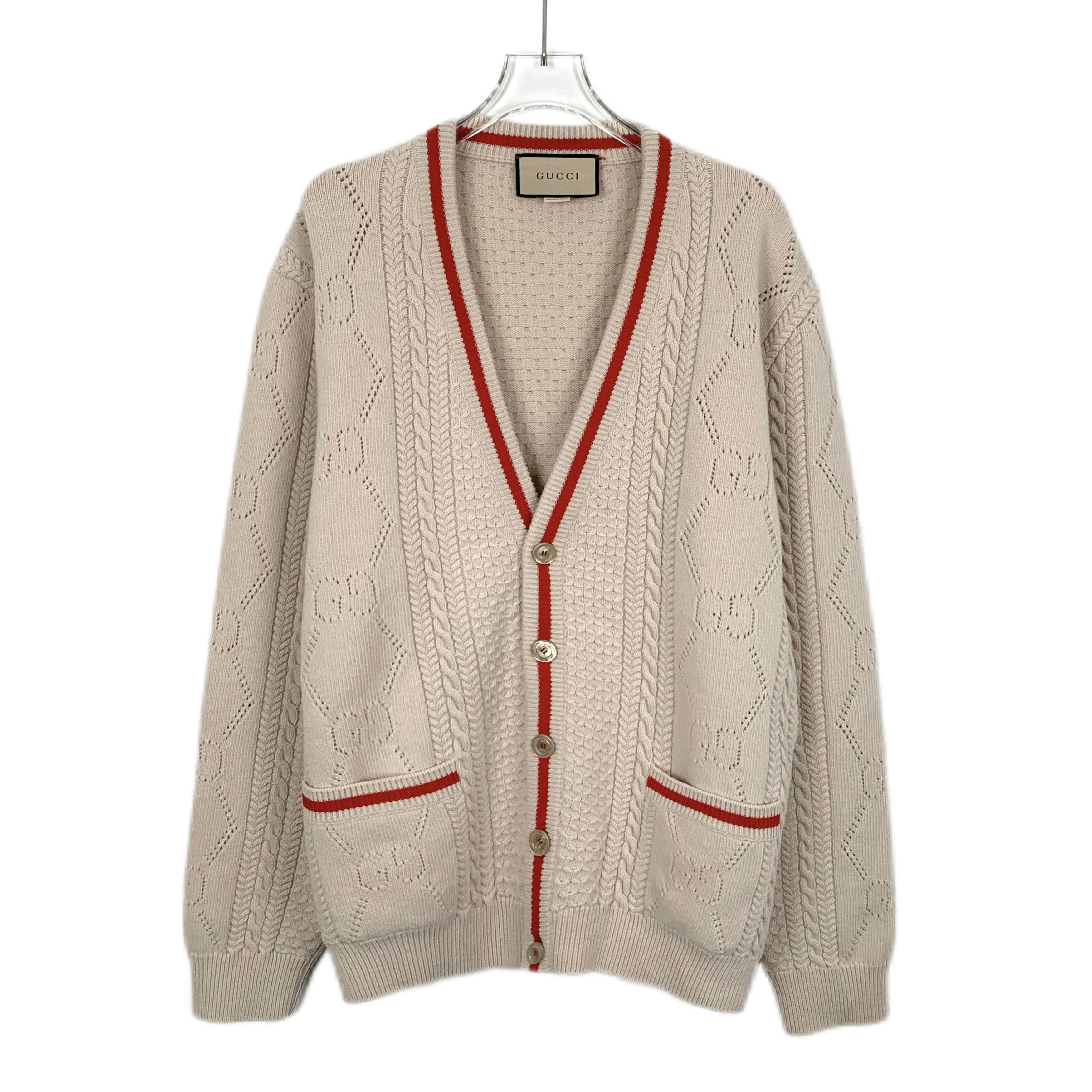 Gucci Gucci Nude Logo Cut-Out Wool V-Neck Sweater (Size S) Size S / US 4 / IT 40 - 1 Thumbnail