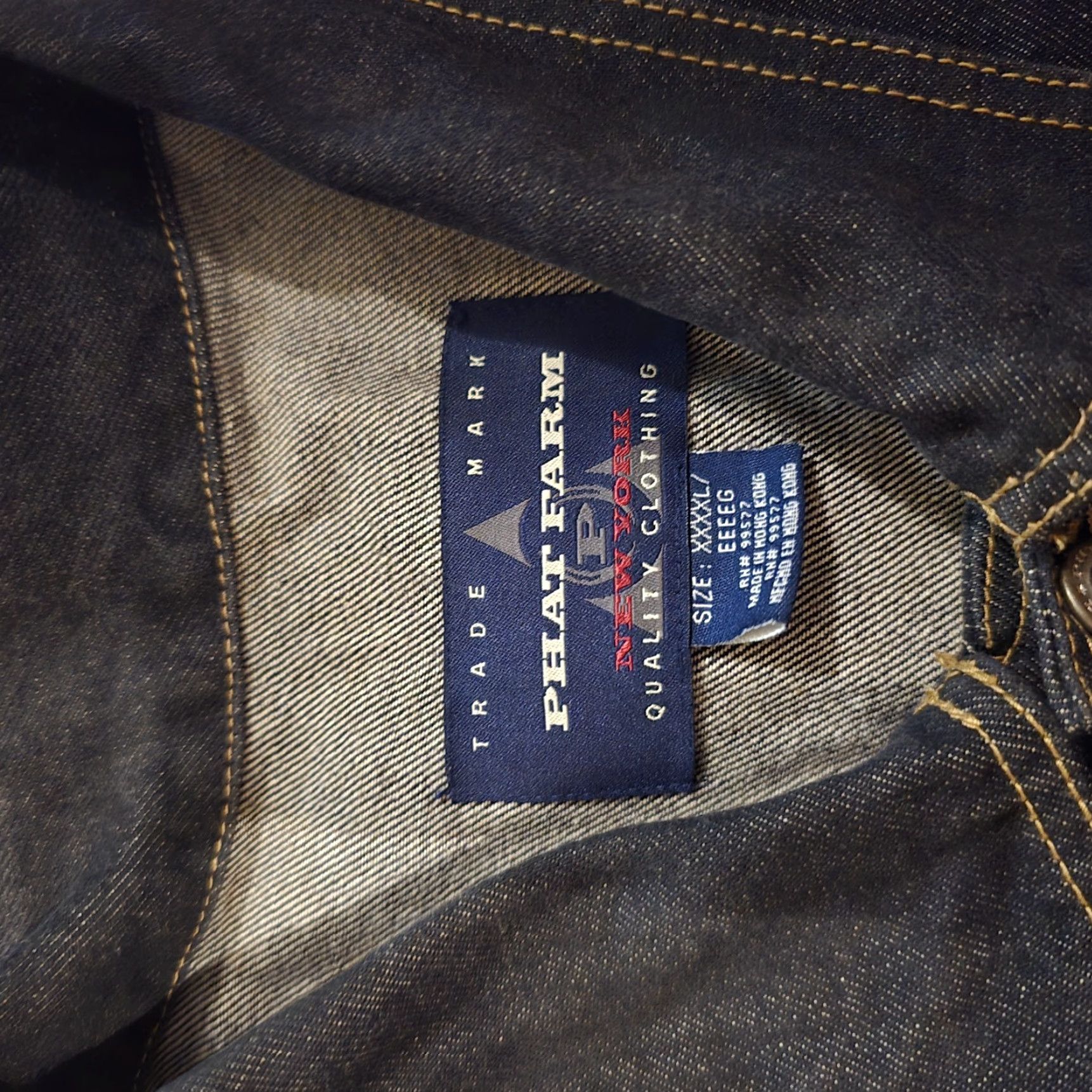 Phat Farm VINTAGE Phat Farm Denim Jacket Button Up Embroidered Logo 4XL Blue Men Jeans Jacket Streetwear Casual Size US 39 - 6 Thumbnail