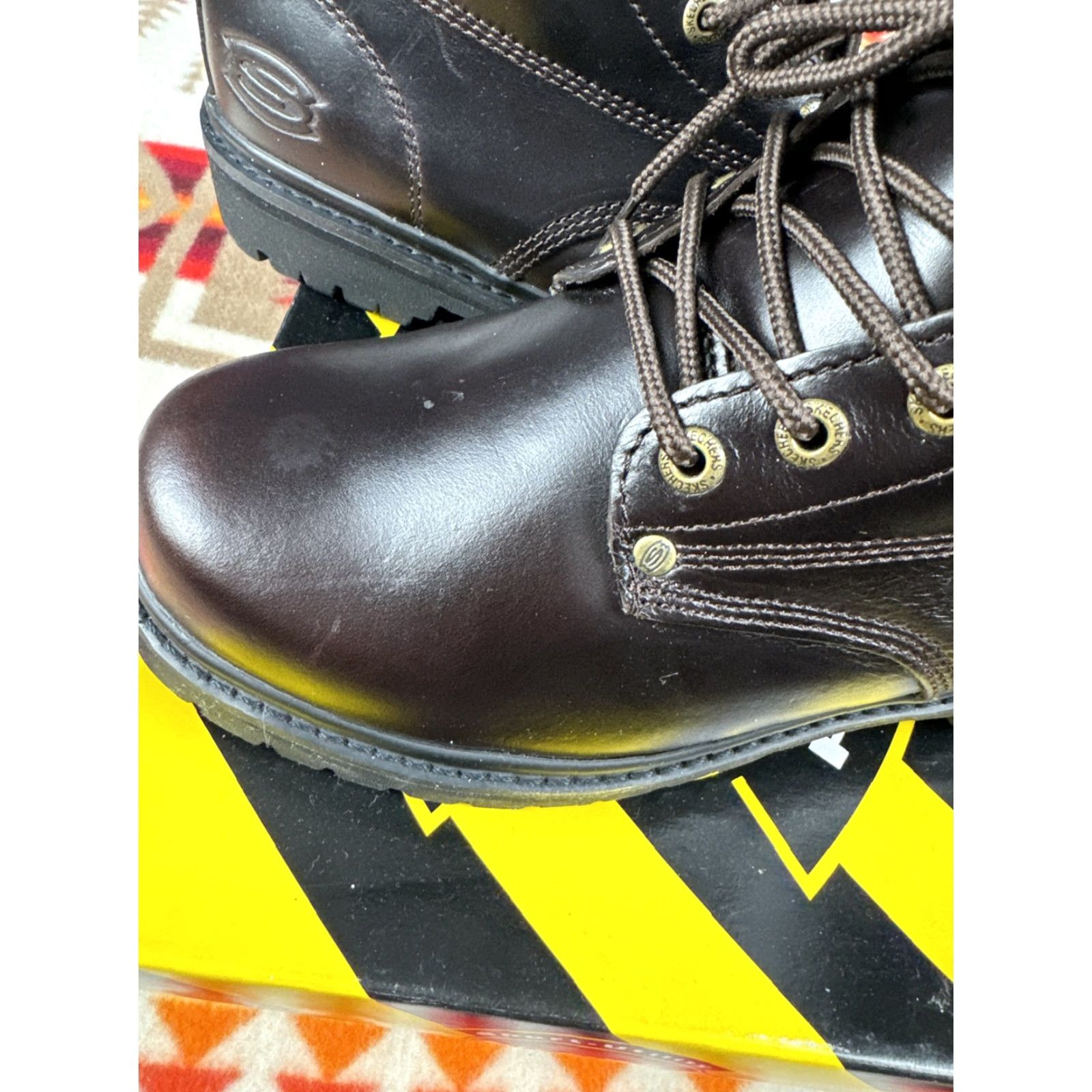 SKECHERS VINTAGE Skechers Bully Brown Boots 6606 Mens Sz 9 M W Box Leather Boots Brown 9 Mens Size US 9 / EU 42 - 5 Thumbnail