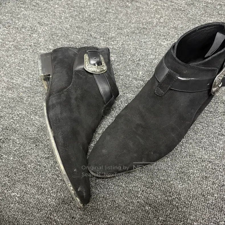 Saint Laurent Paris Saint Laurent Paris Carved Suede Boots Size US 7 / EU 40 - 2 Thumbnail