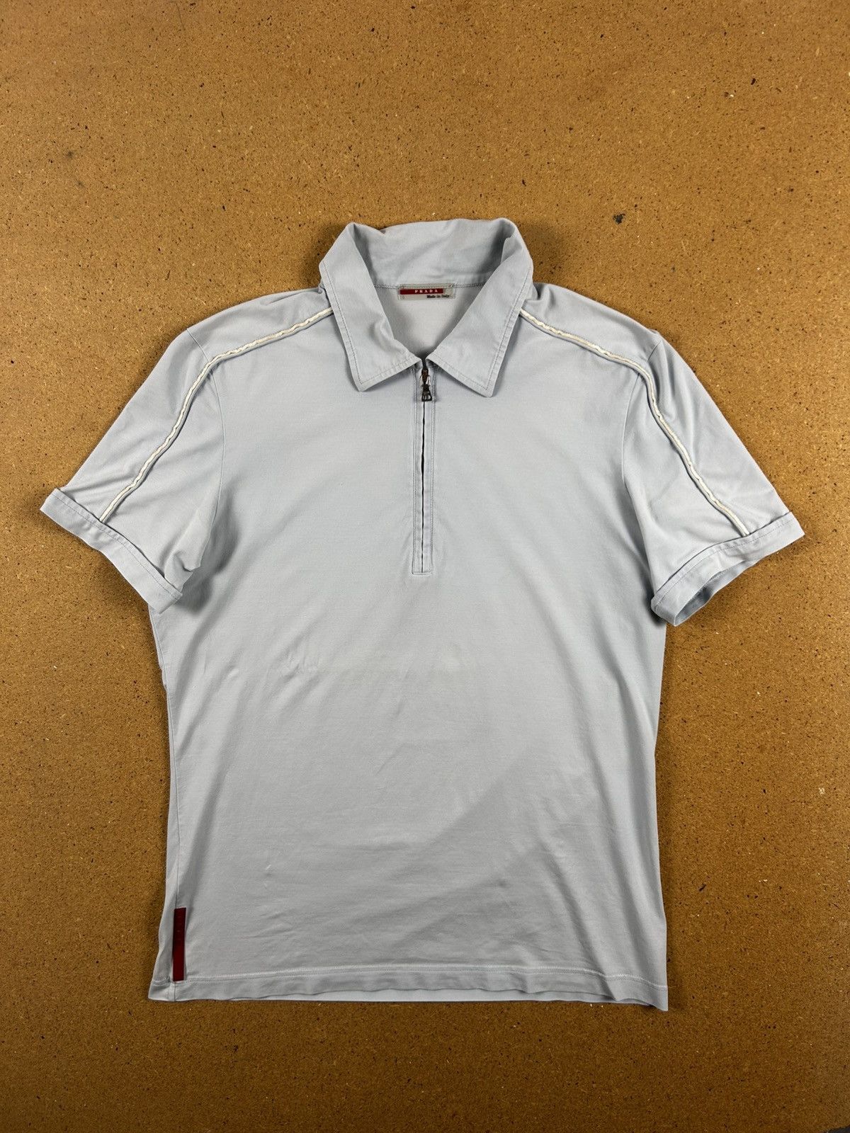 Prada Milano Vintage Poloshirt sky blue 1/3 Zip T-Shirt